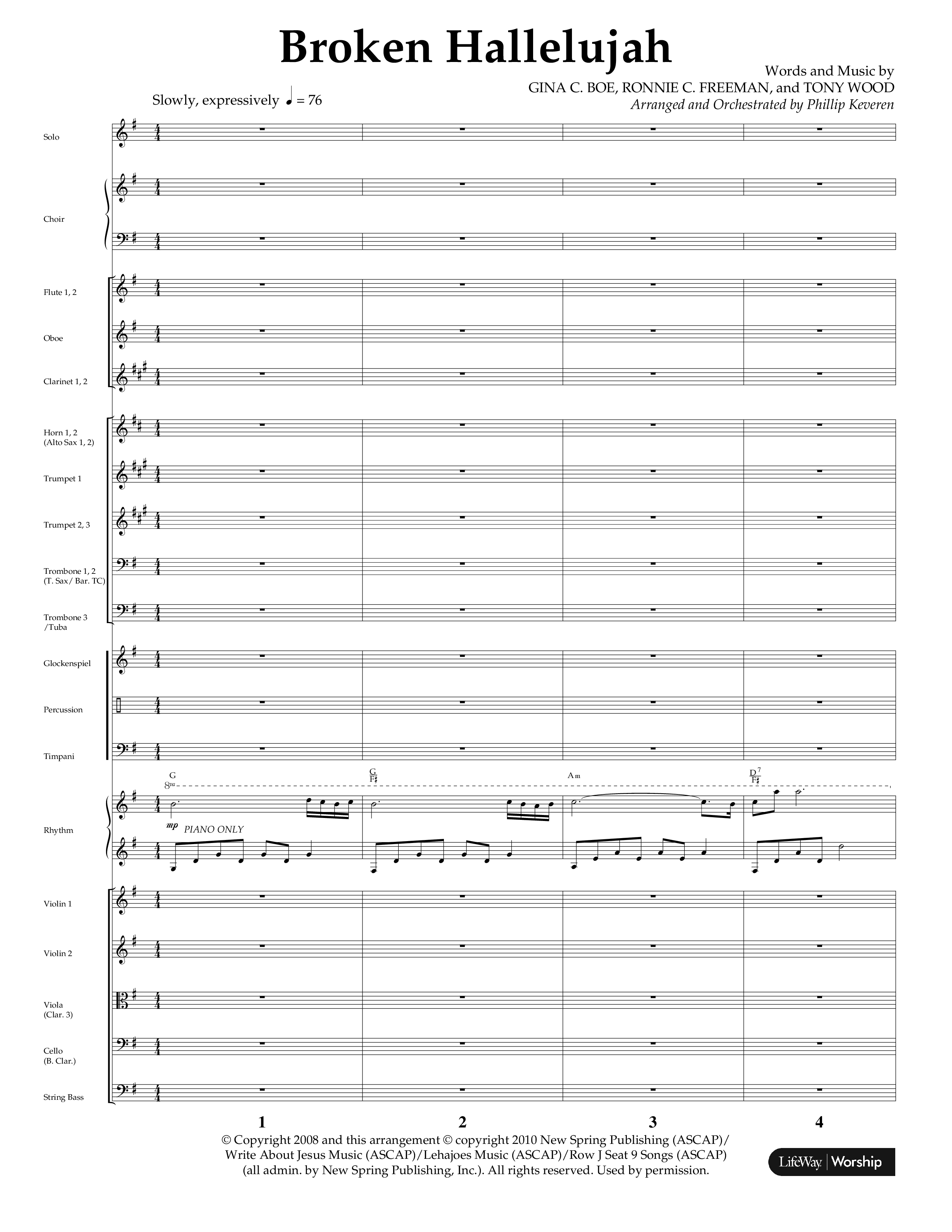 Broken Hallelujah (Choral Anthem SATB) Orchestration (Lifeway Choral / Arr. Phillip Keveren)