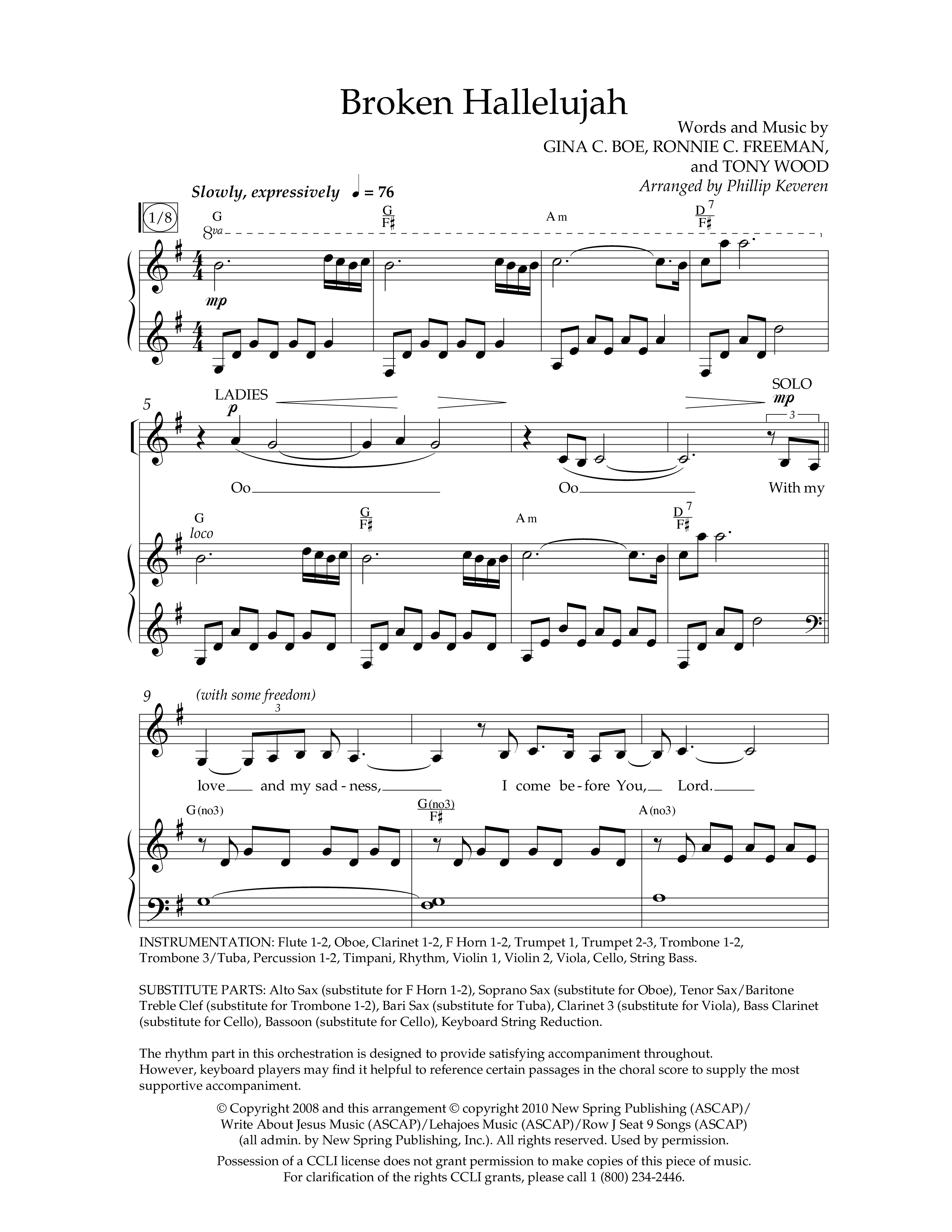 Broken Hallelujah (Choral Anthem SATB) Anthem (SATB/Piano) (Lifeway Choral / Arr. Phillip Keveren)