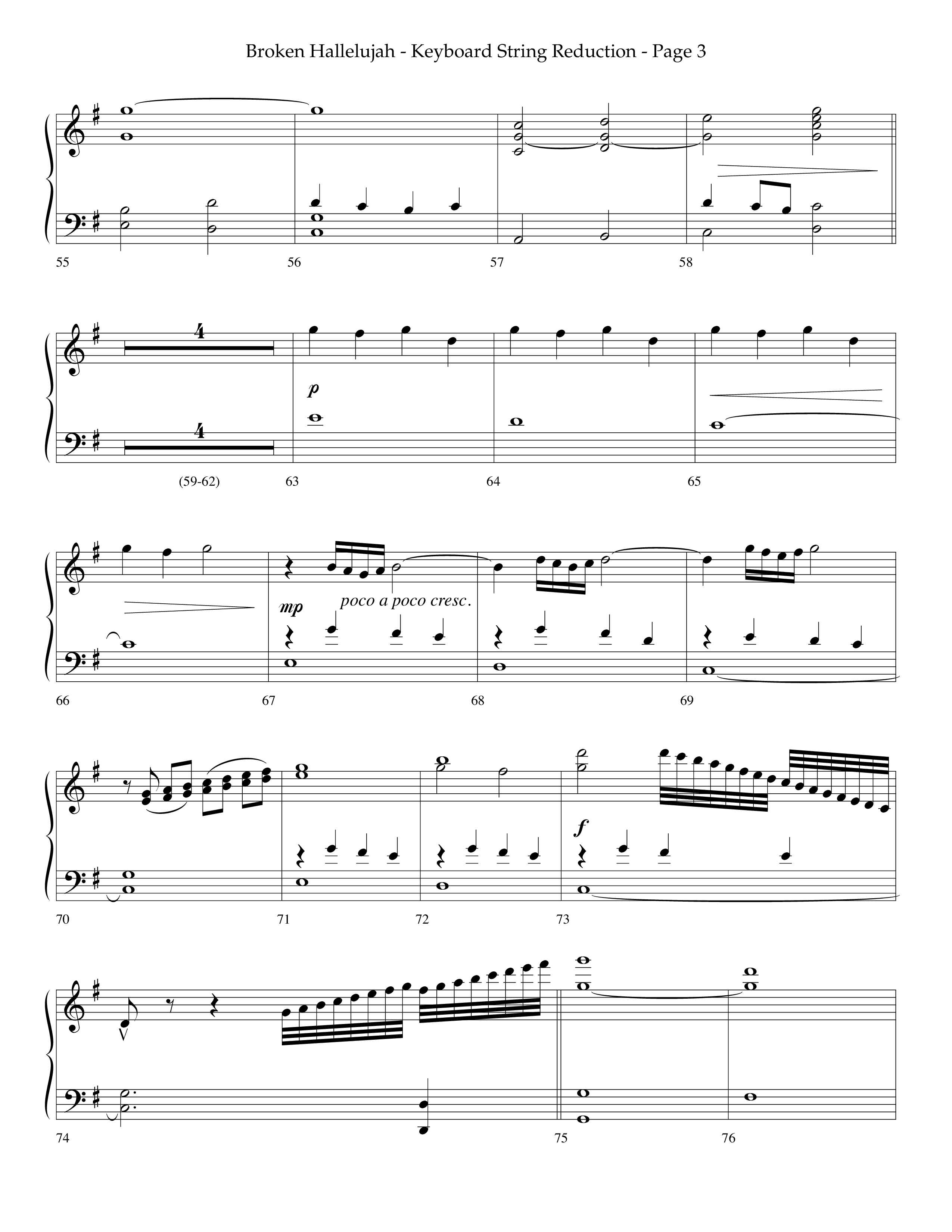 Broken Hallelujah (Choral Anthem SATB) String Reduction (Lifeway Choral / Arr. Phillip Keveren)