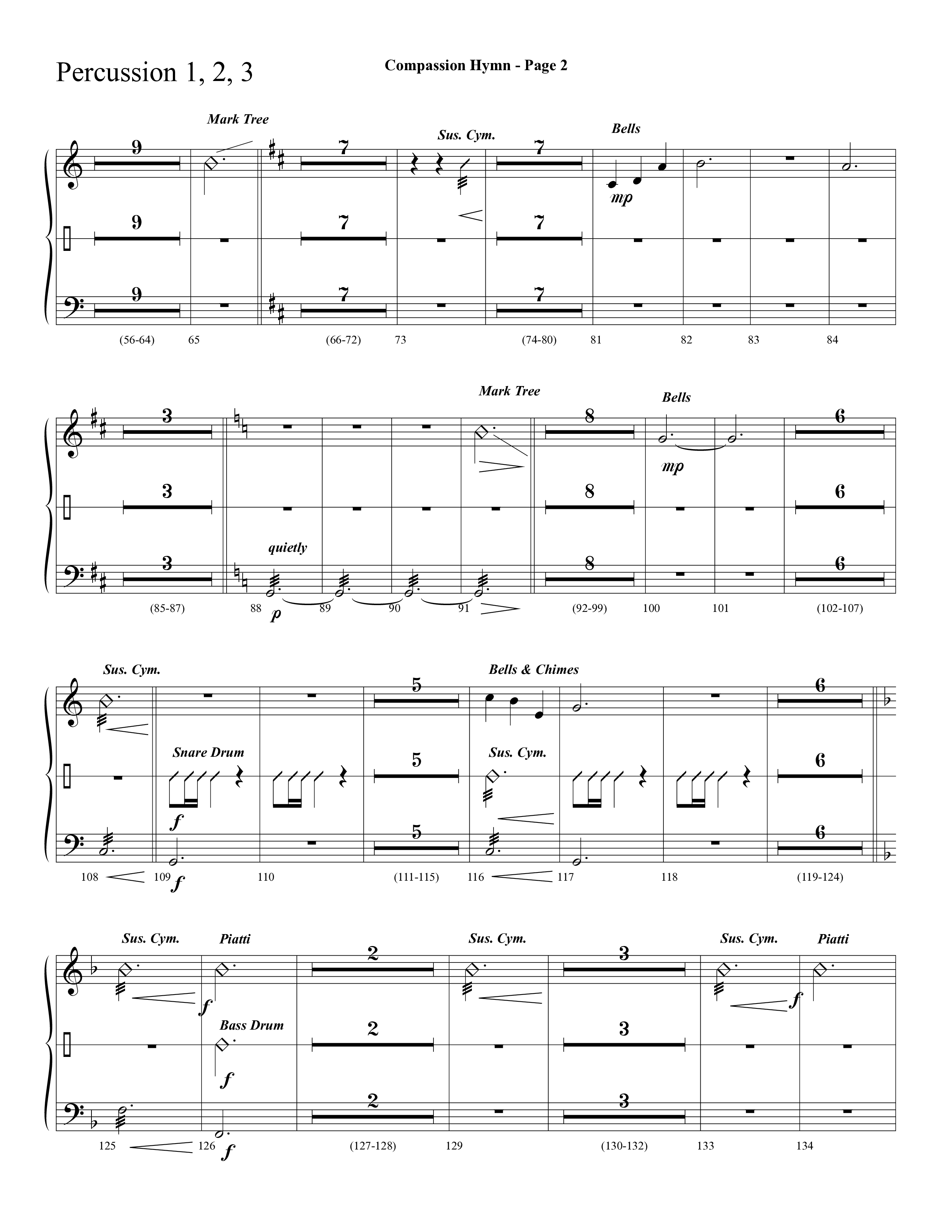 Compassion Hymn (with And Can It Be) (Choral Anthem SATB) Percussion 1/2 (Lifeway Choral / Arr. Dave Williamson)