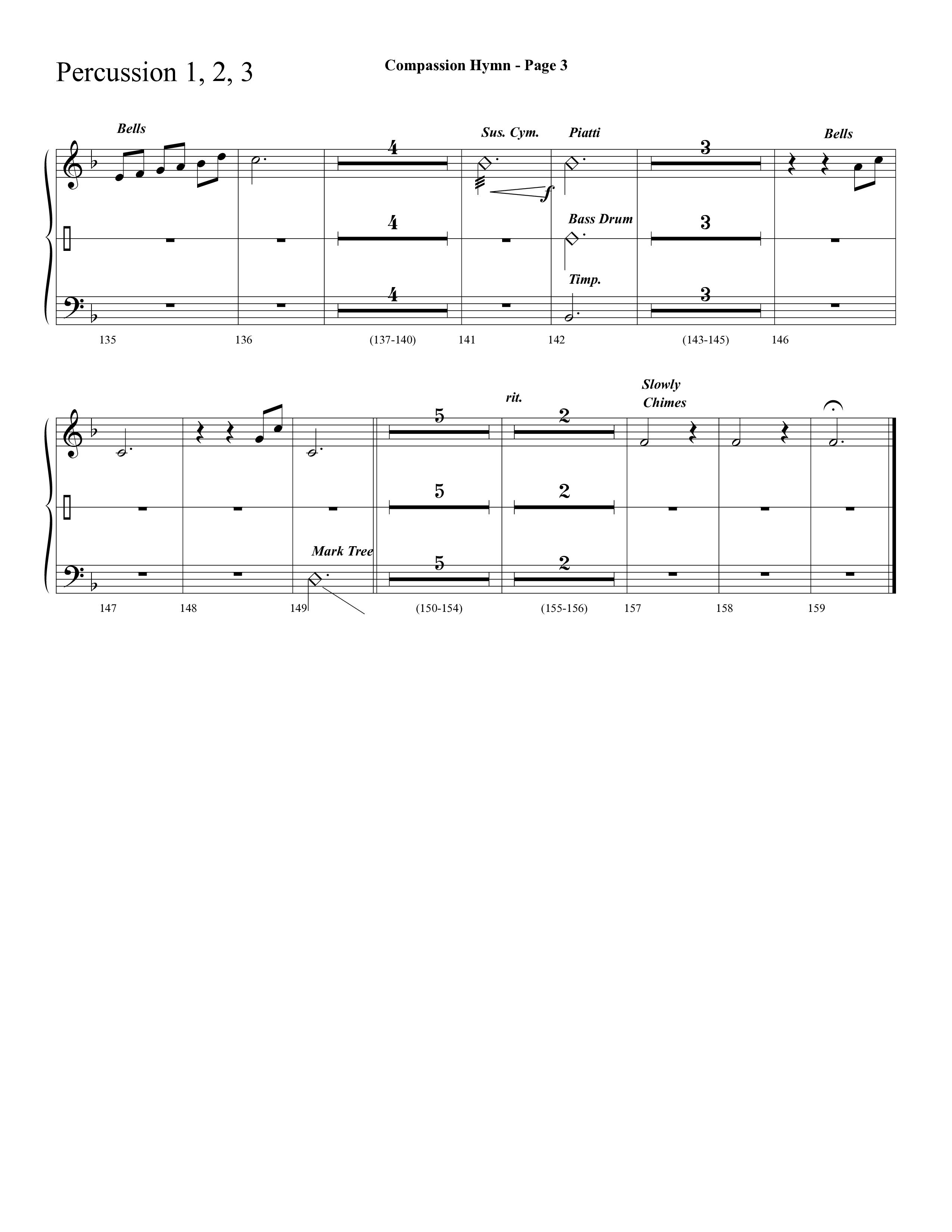 Compassion Hymn (with And Can It Be) (Choral Anthem SATB) Percussion 1/2 (Lifeway Choral / Arr. Dave Williamson)