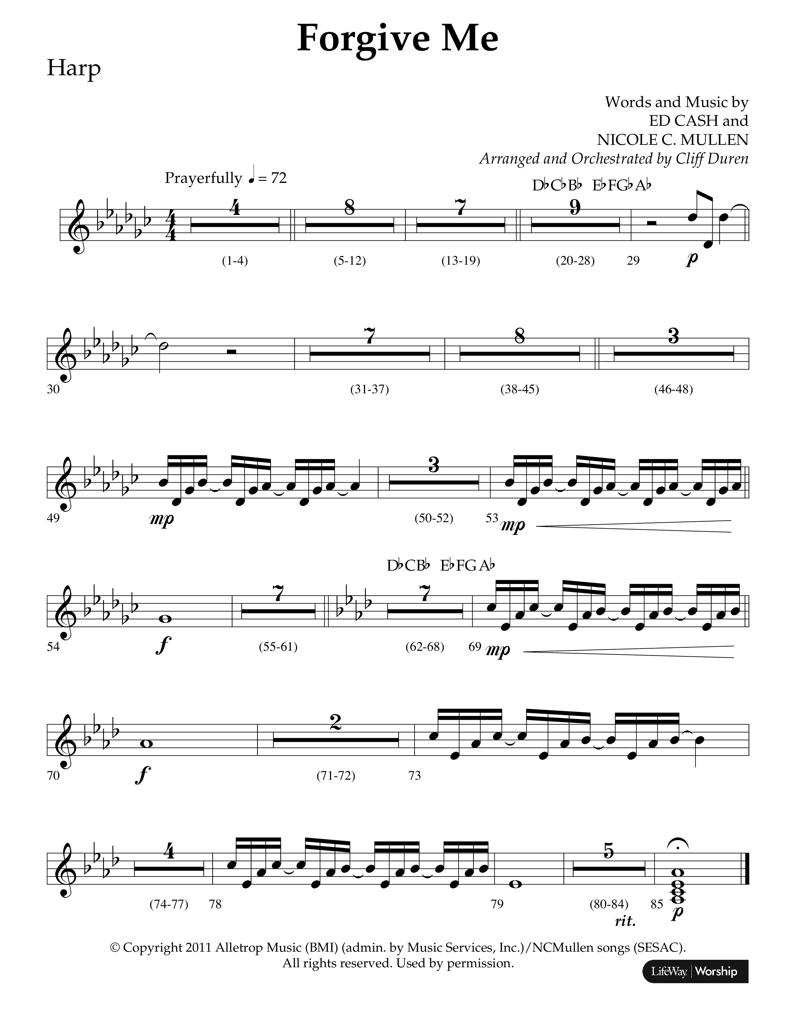 Forgive Me (Choral Anthem SATB) Harp (Lifeway Choral / Arr. Cliff Duren)