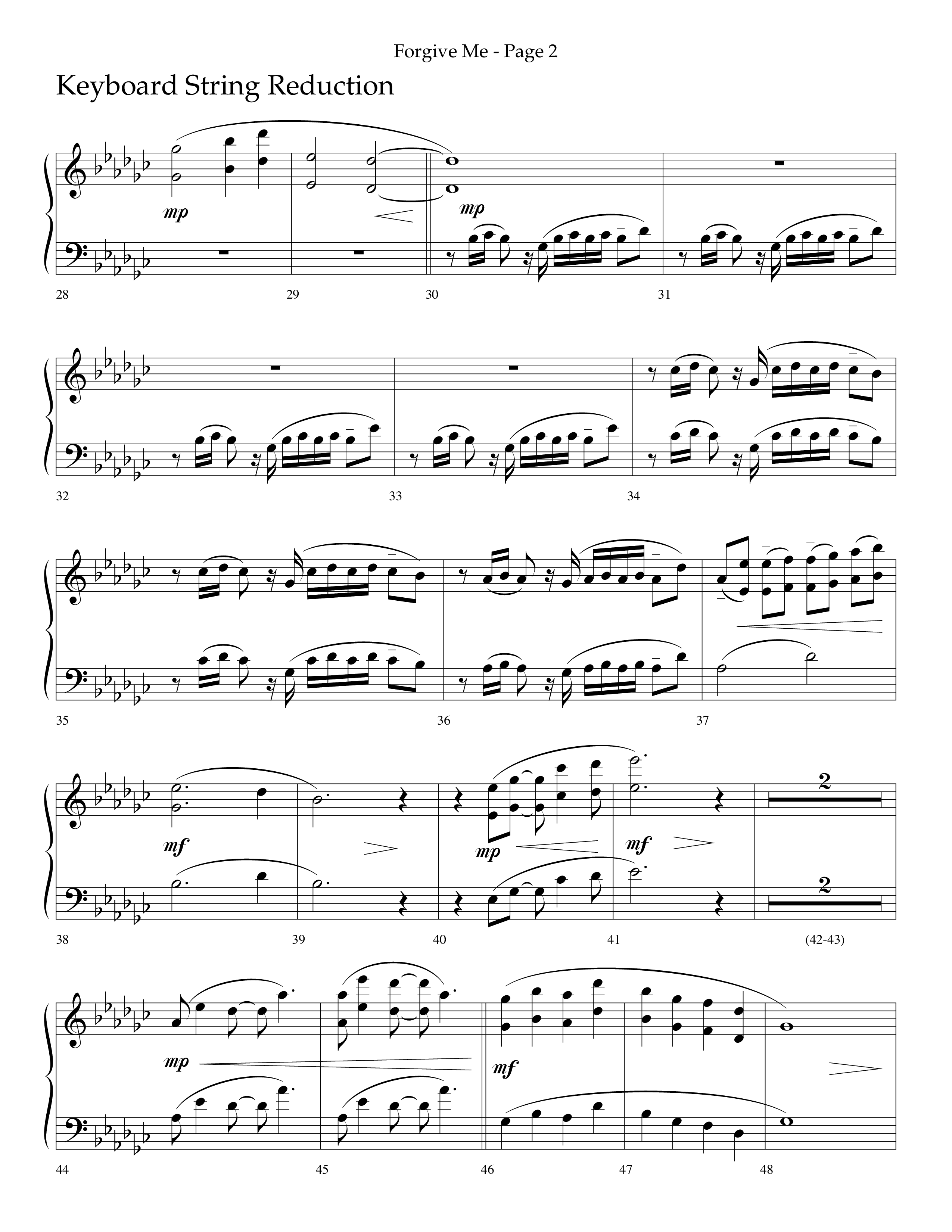 Forgive Me (Choral Anthem SATB) String Reduction (Lifeway Choral / Arr. Cliff Duren)