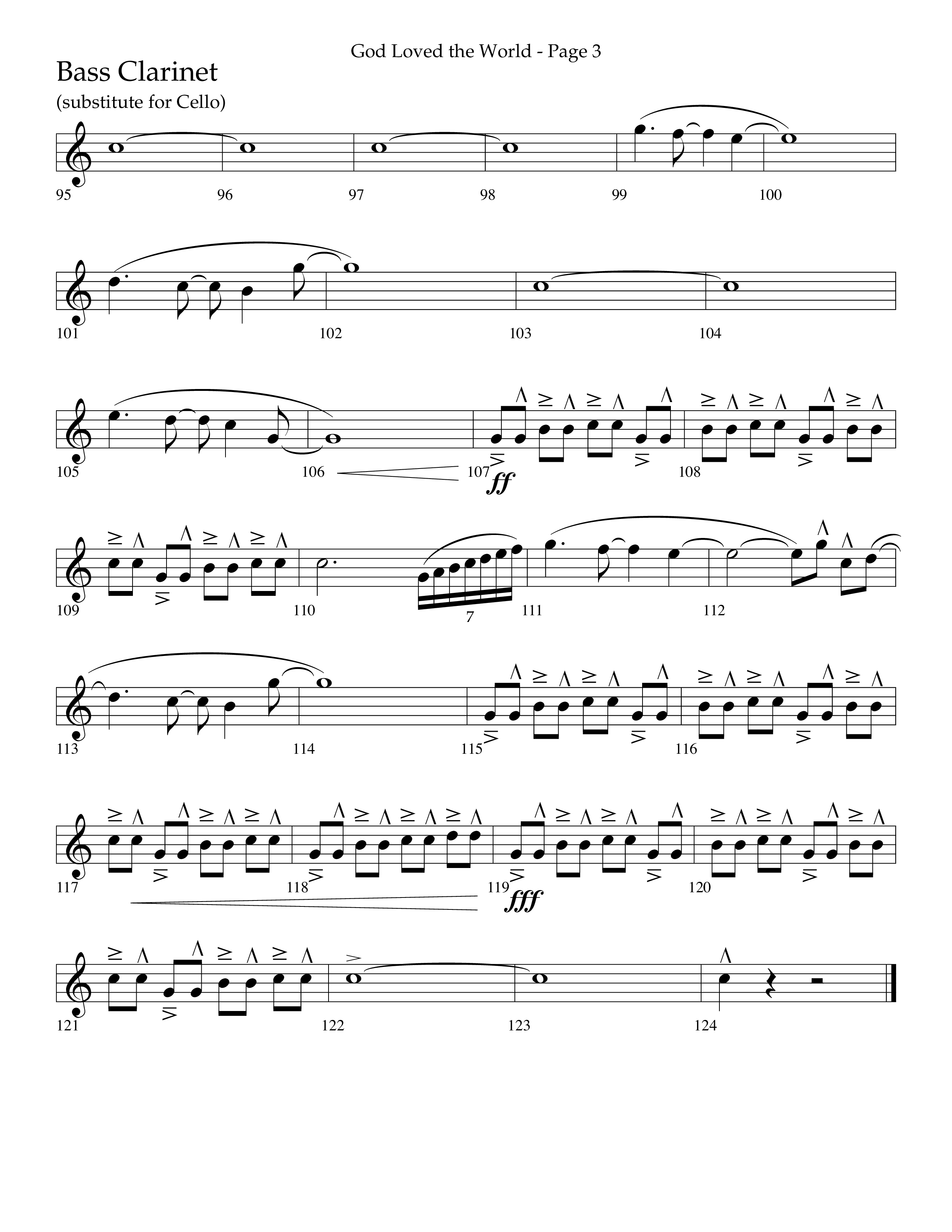 God Loved The World (Choral Anthem SATB) Bass Clarinet (Lifeway Choral / Arr. Cliff Duren)