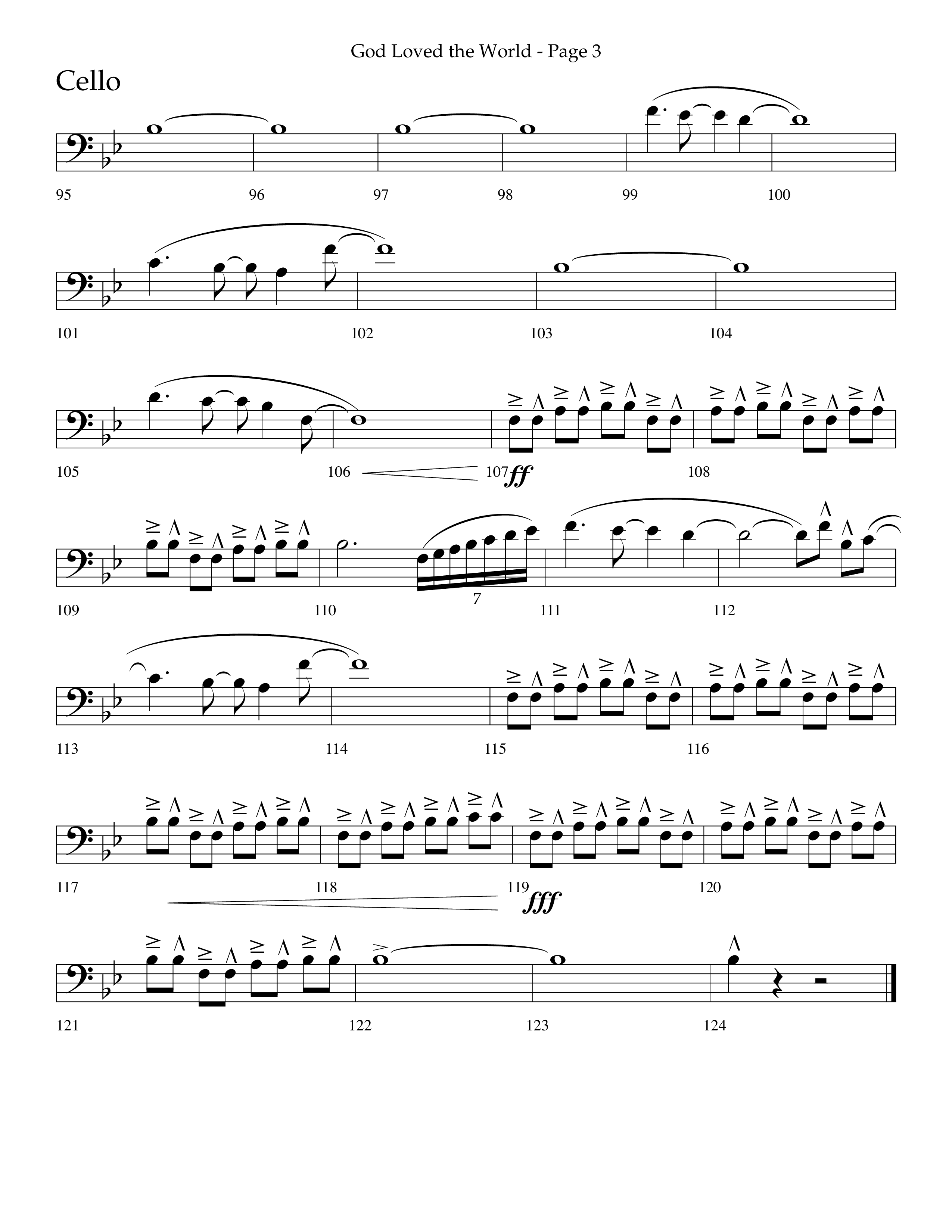 God Loved The World (Choral Anthem SATB) Cello (Lifeway Choral / Arr. Cliff Duren)