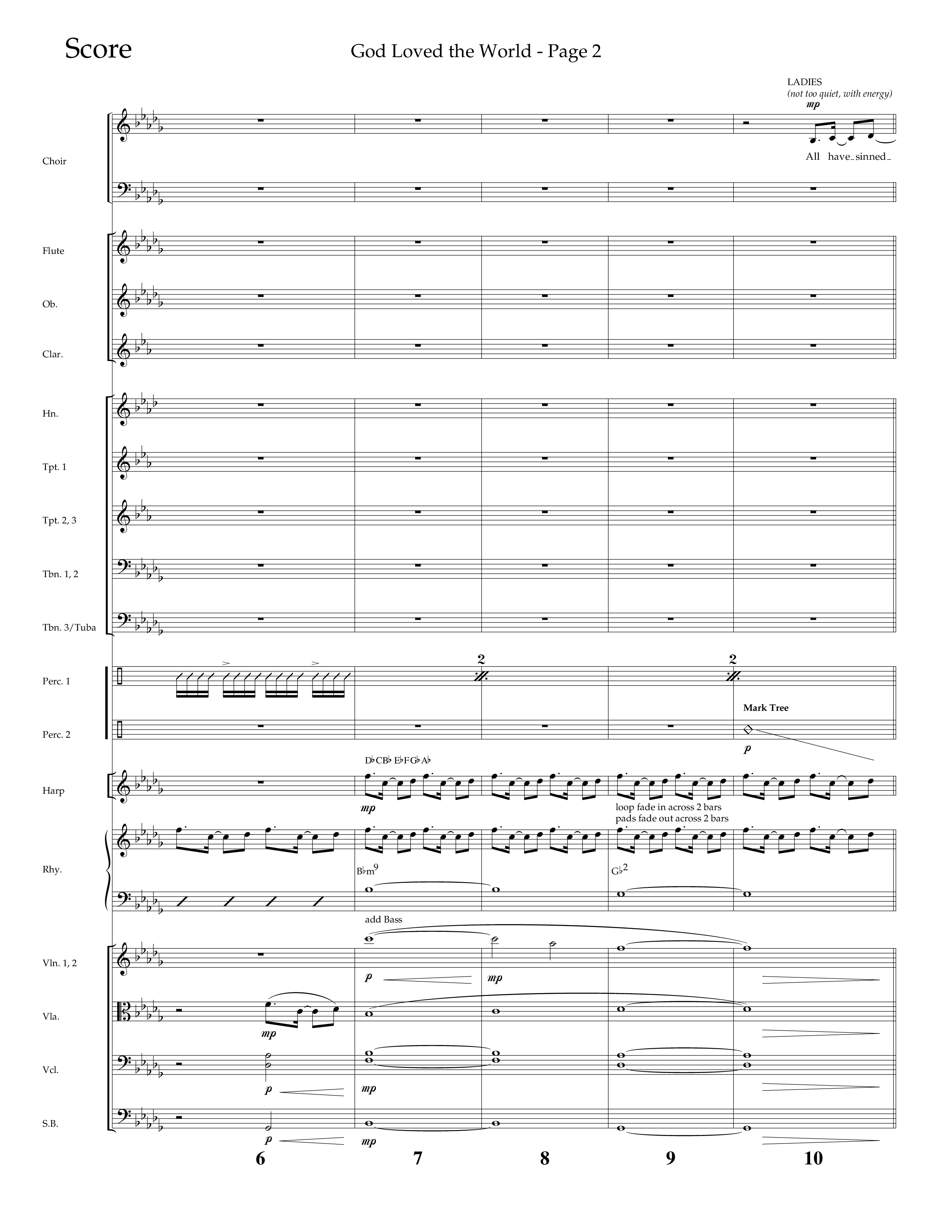 God Loved The World (Choral Anthem SATB) Orchestration (Lifeway Choral / Arr. Cliff Duren)