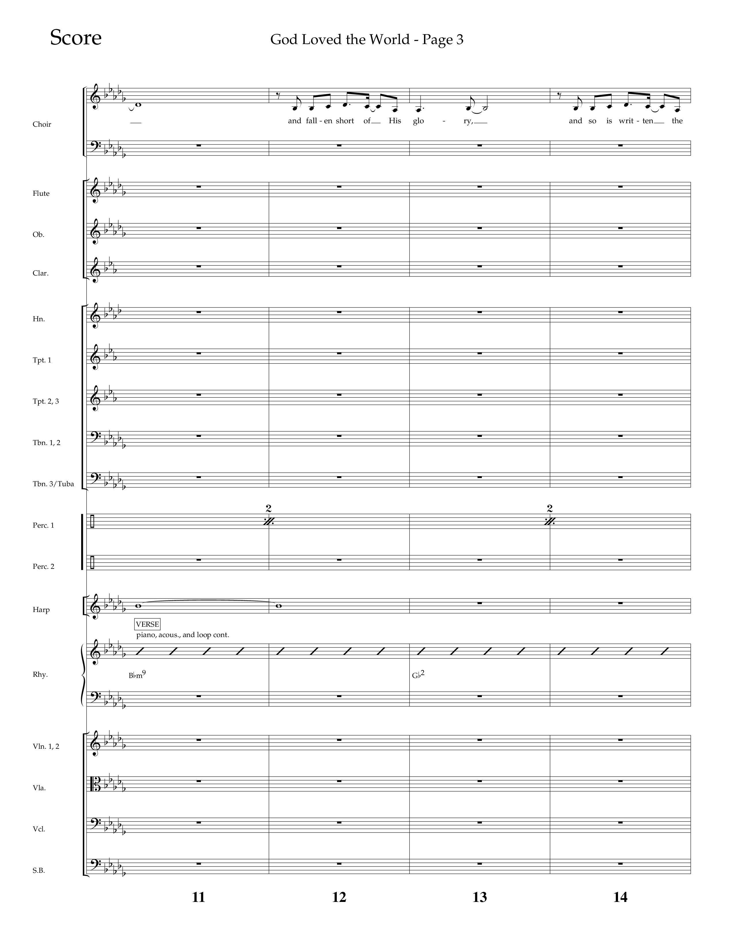God Loved The World (Choral Anthem SATB) Orchestration (Lifeway Choral / Arr. Cliff Duren)