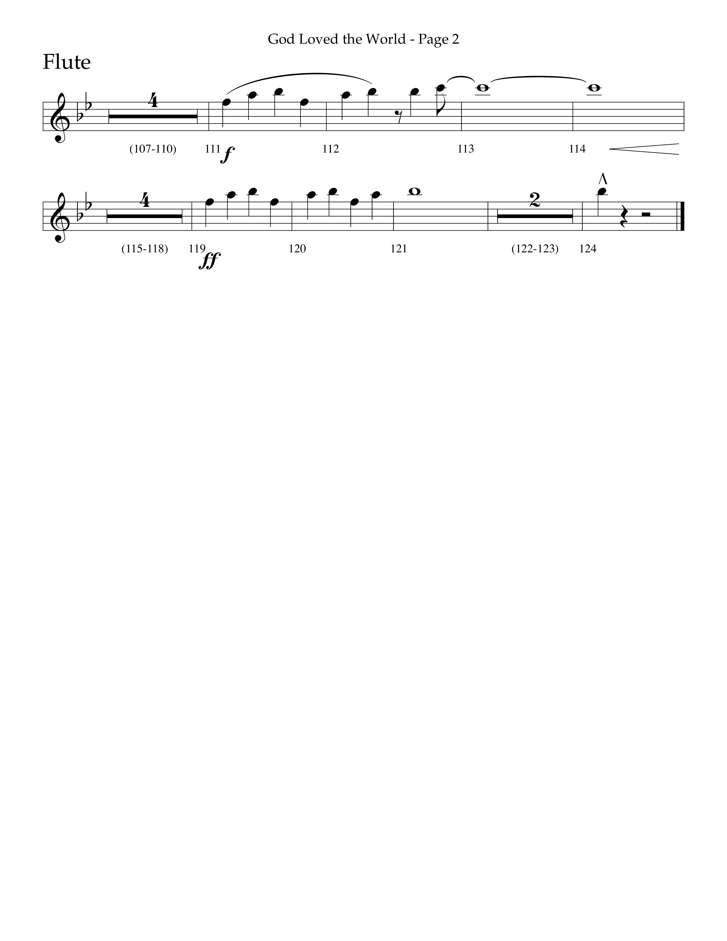 God Loved The World (Choral Anthem SATB) Flute (Lifeway Choral / Arr. Cliff Duren)