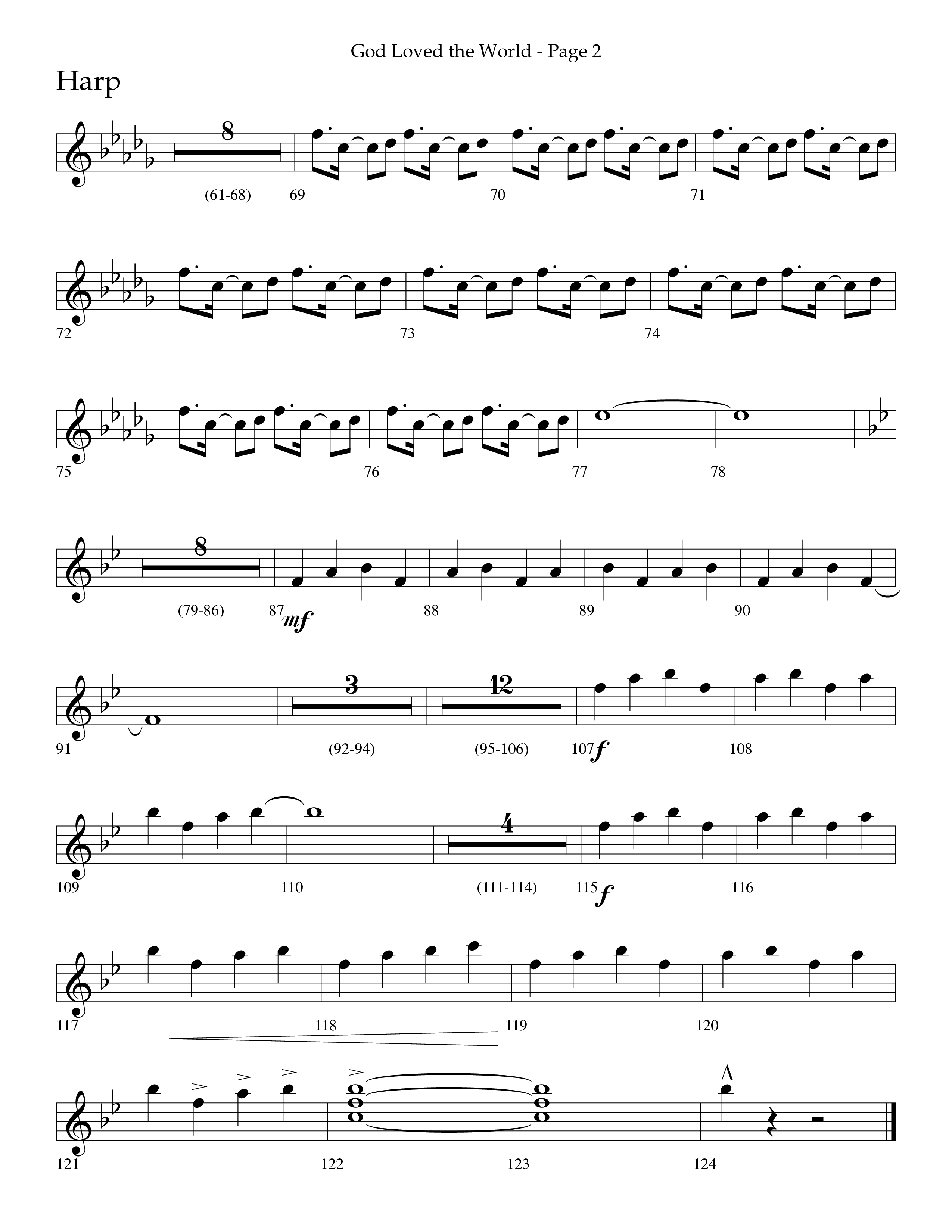 God Loved The World (Choral Anthem SATB) Harp (Lifeway Choral / Arr. Cliff Duren)