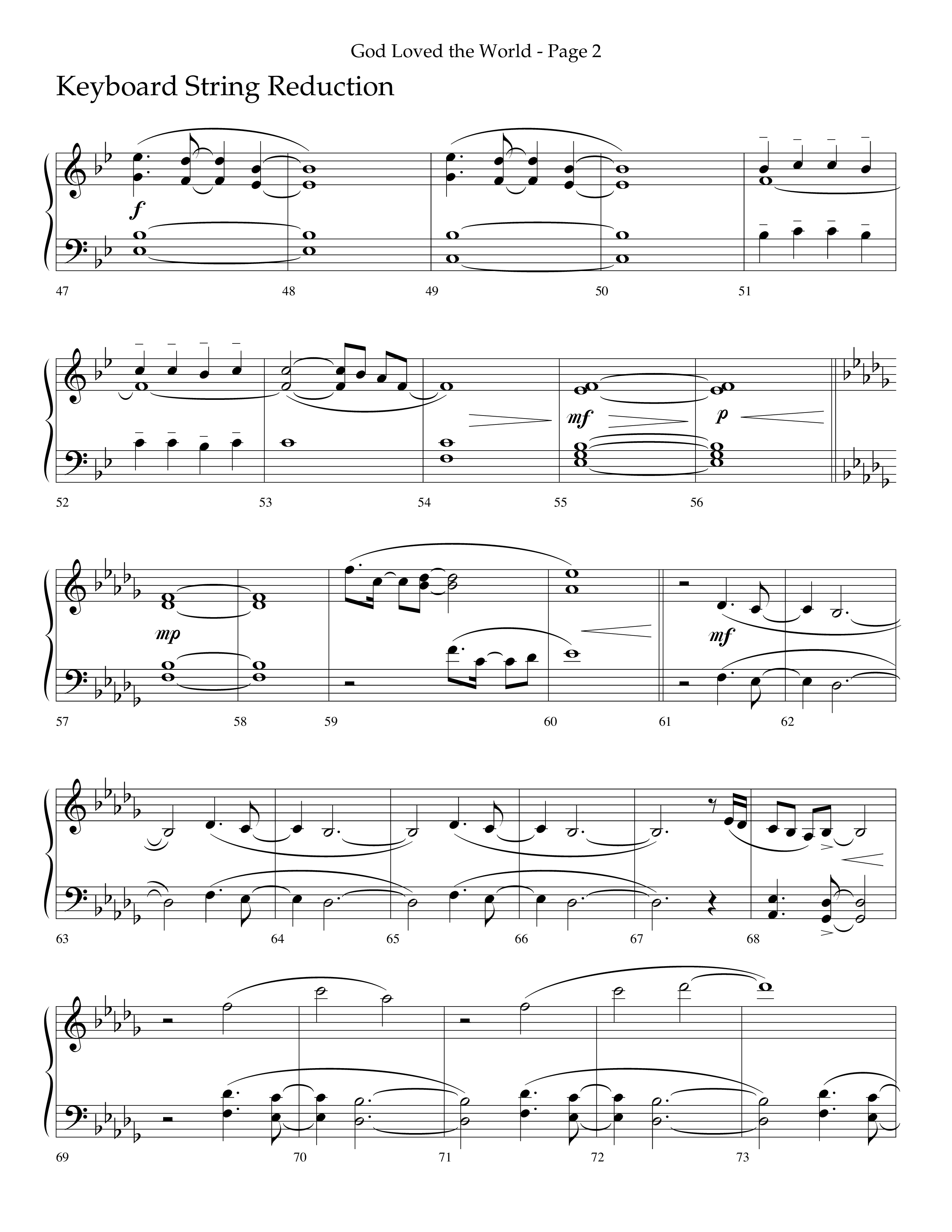 God Loved The World (Choral Anthem SATB) String Reduction (Lifeway Choral / Arr. Cliff Duren)