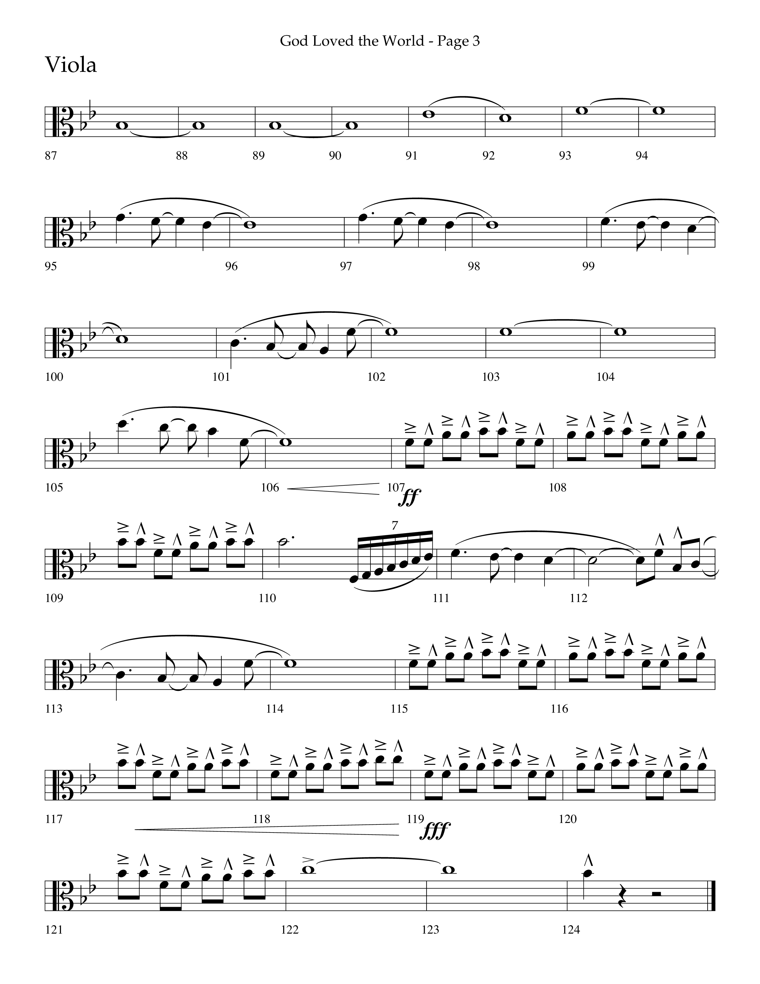 God Loved The World (Choral Anthem SATB) Viola (Lifeway Choral / Arr. Cliff Duren)