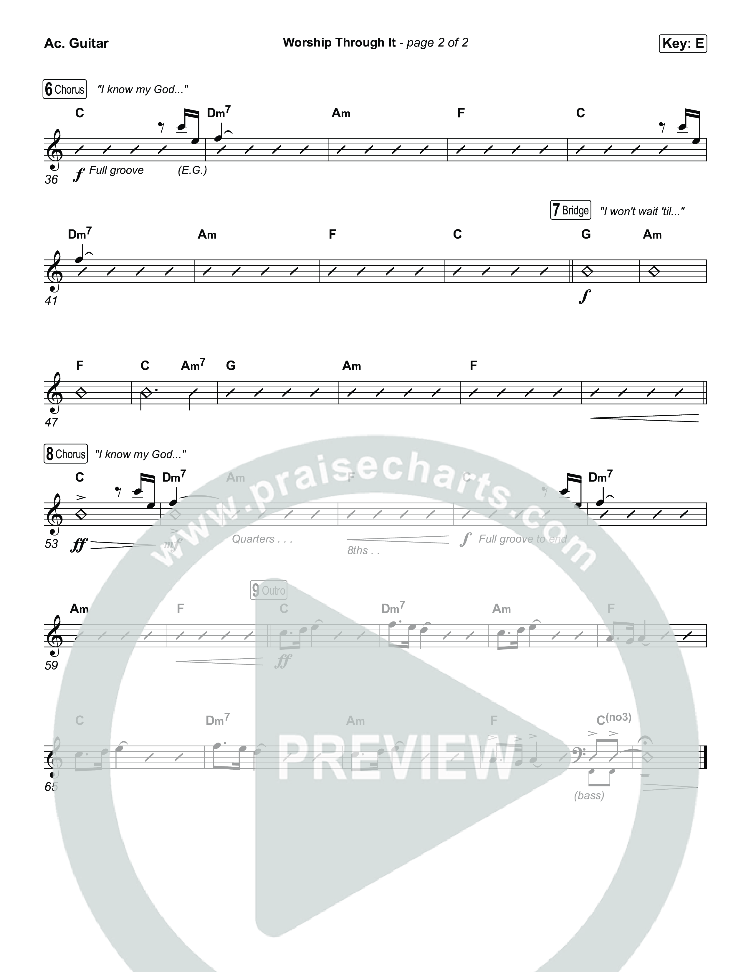 Worship Through It Acoustic Guitar (Tasha Layton / Chris Brown)