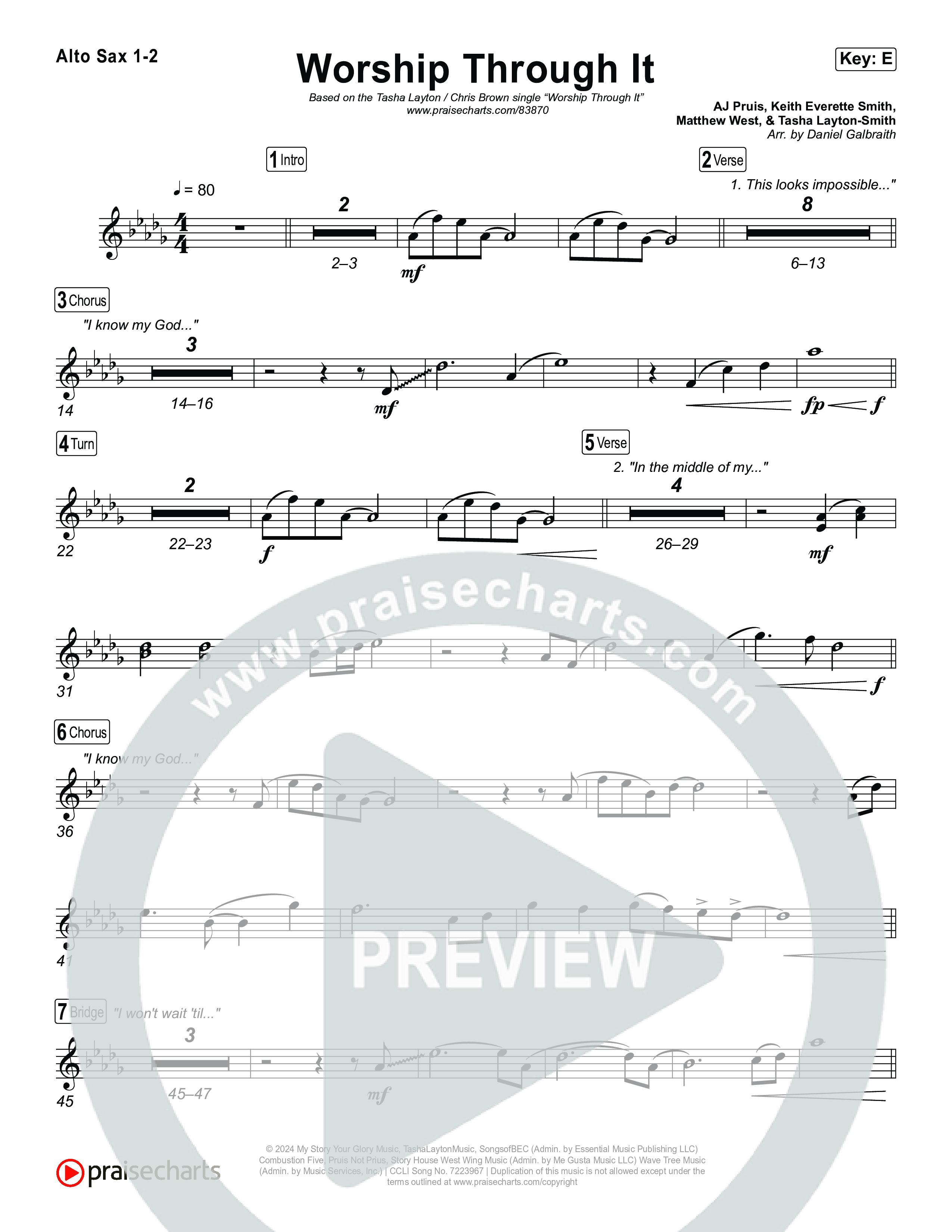 Worship Through It Alto Sax 1,2 (Tasha Layton / Chris Brown)