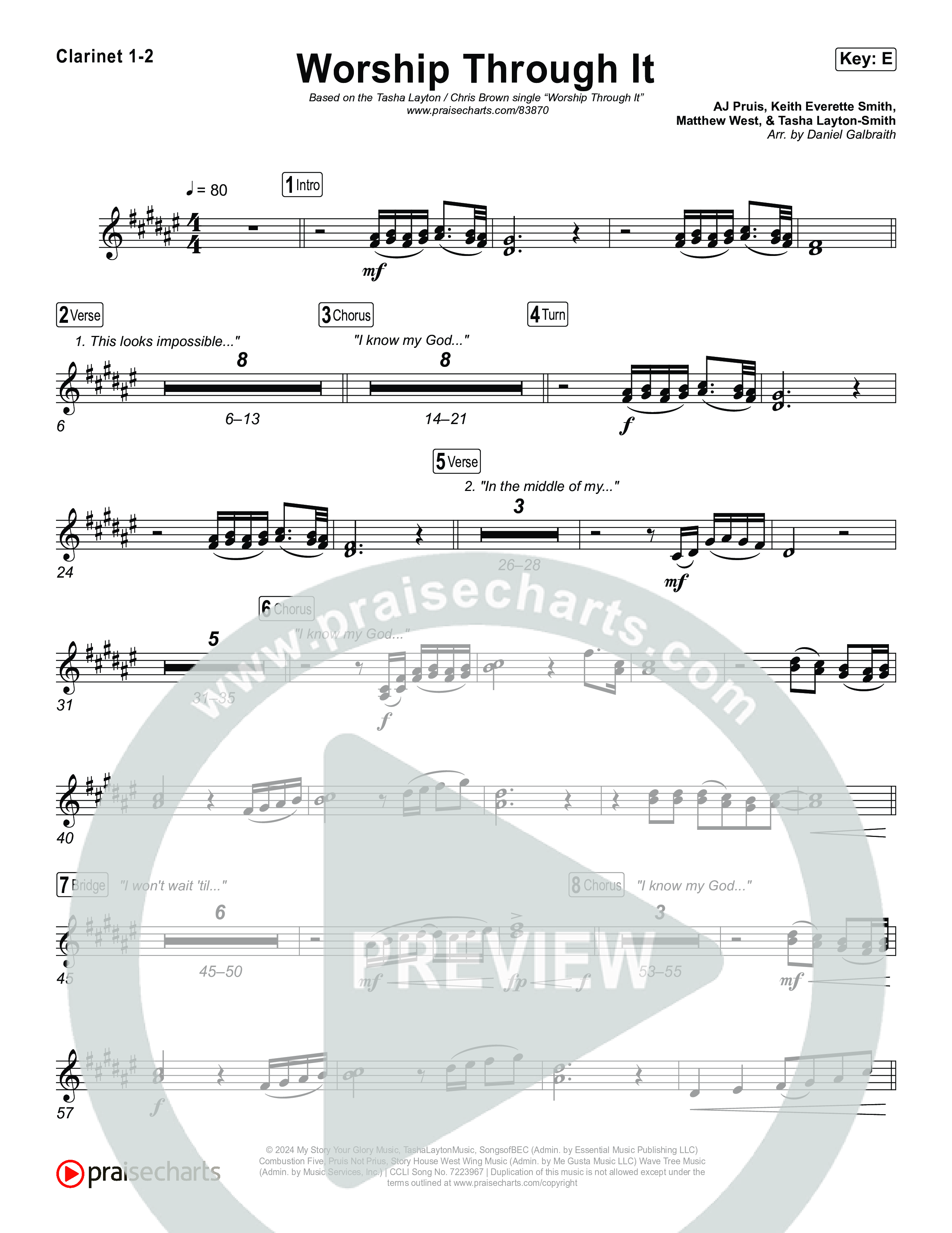Worship Through It Clarinet 1/2 (Tasha Layton / Chris Brown)