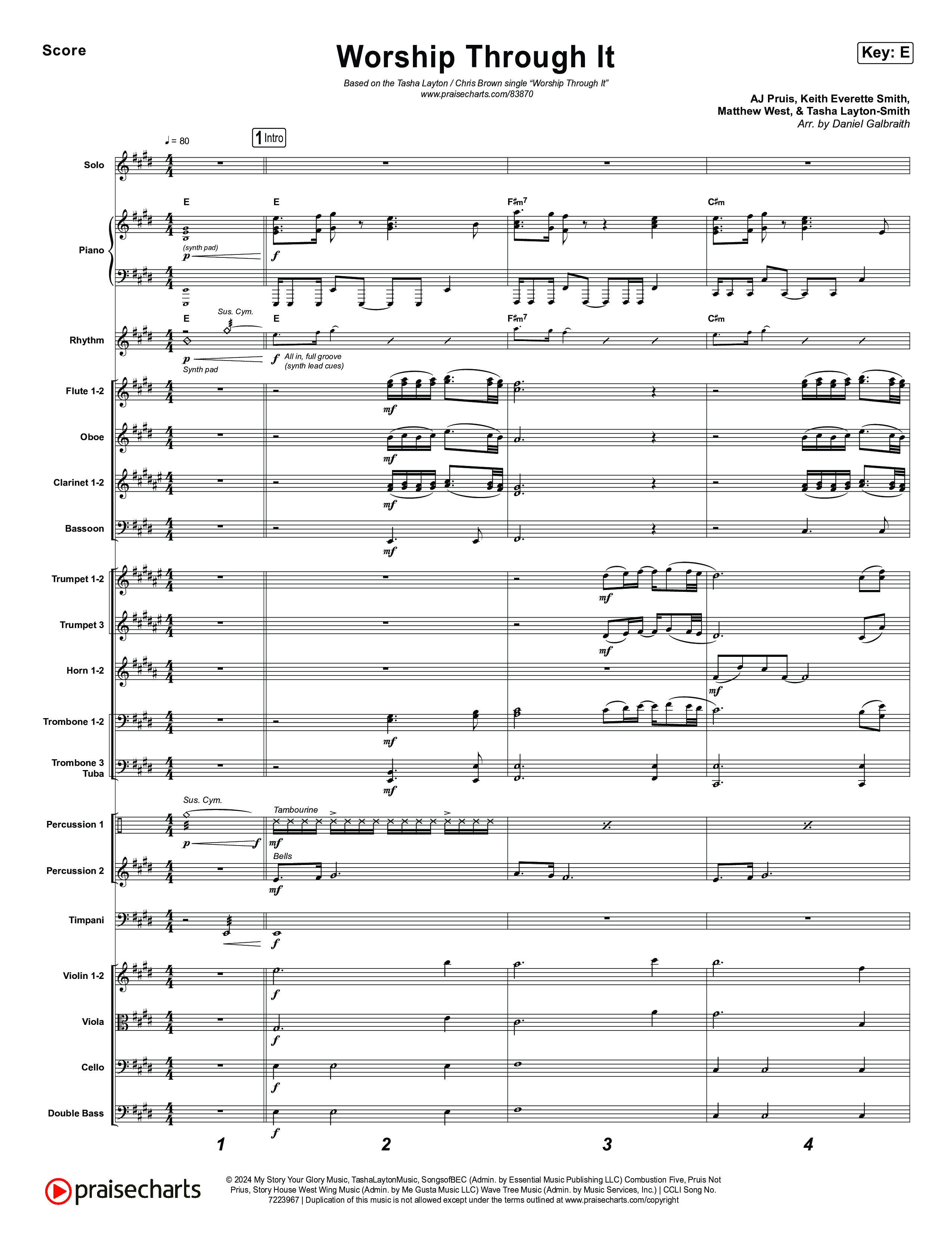 Worship Through It Orchestration (Tasha Layton / Chris Brown)