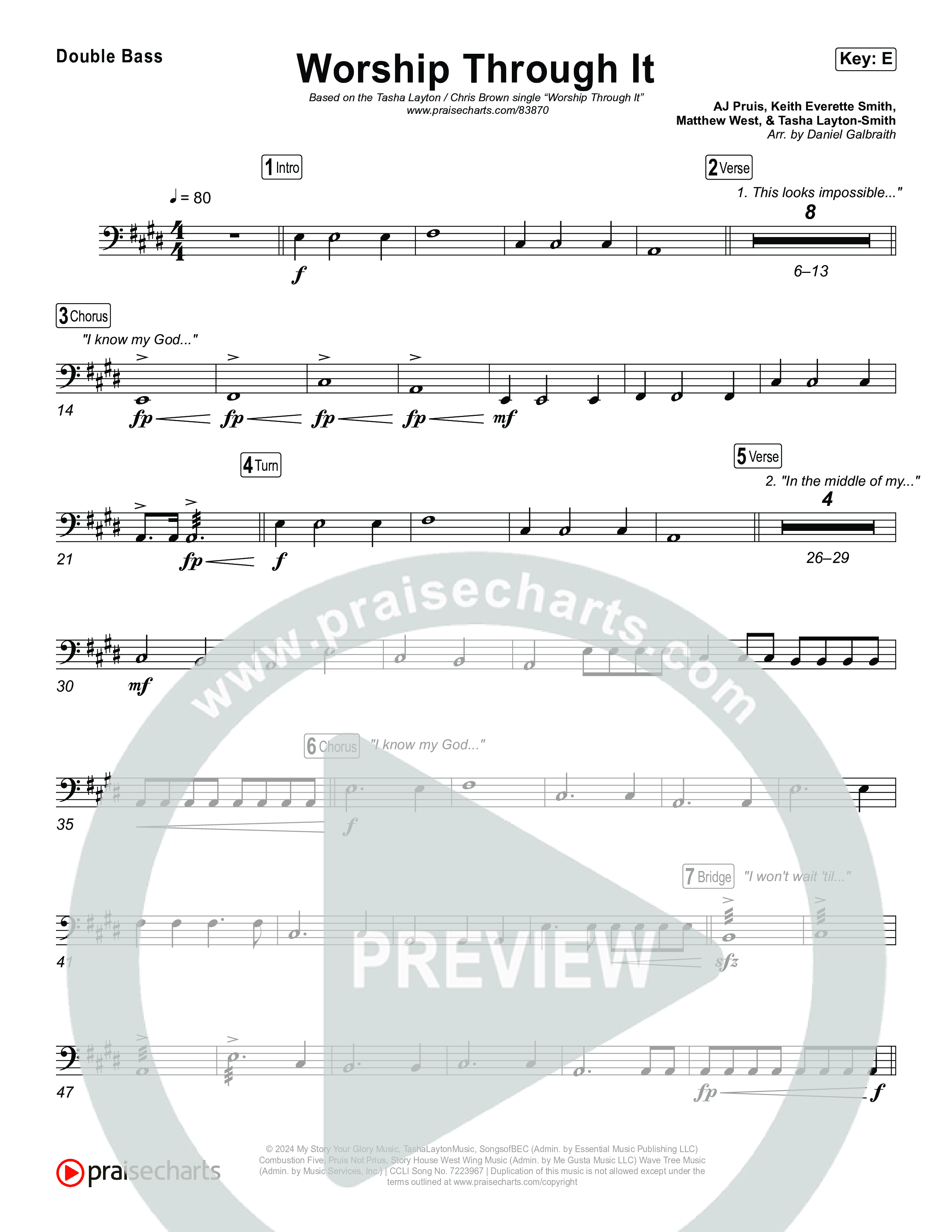 Worship Through It String Bass (Tasha Layton / Chris Brown)