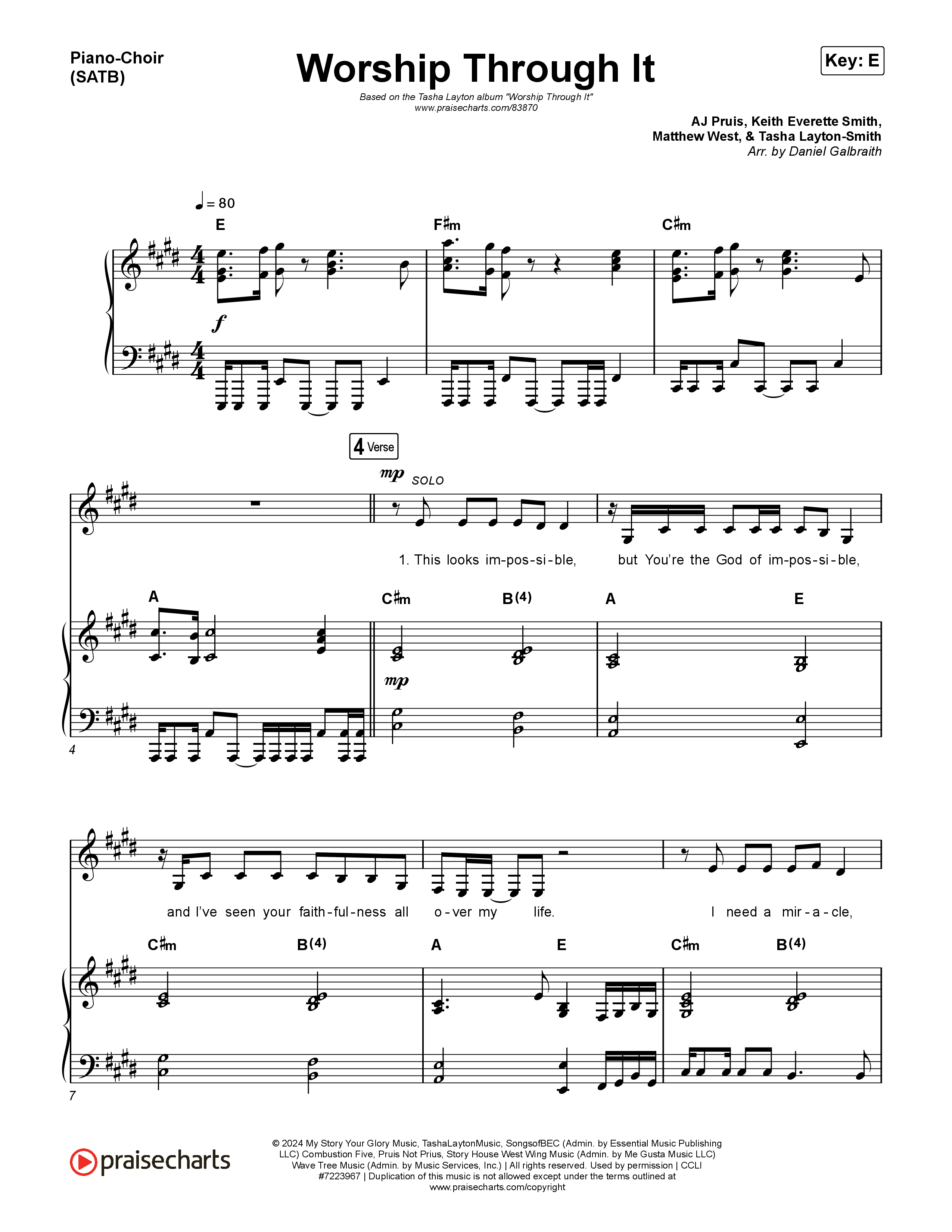 Worship Through It Piano/Vocal (SATB) (Tasha Layton)