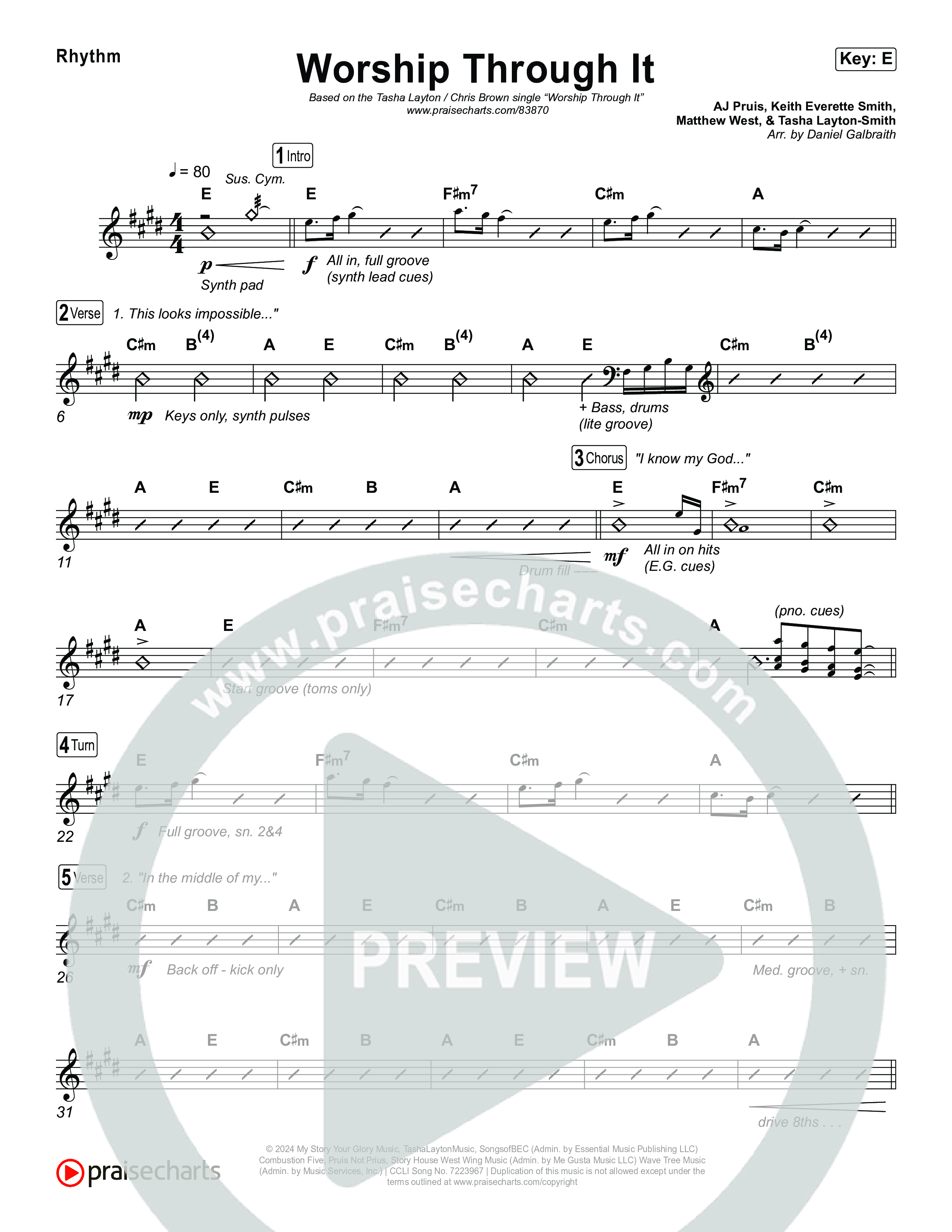 Worship Through It Rhythm Chart (Tasha Layton / Chris Brown)