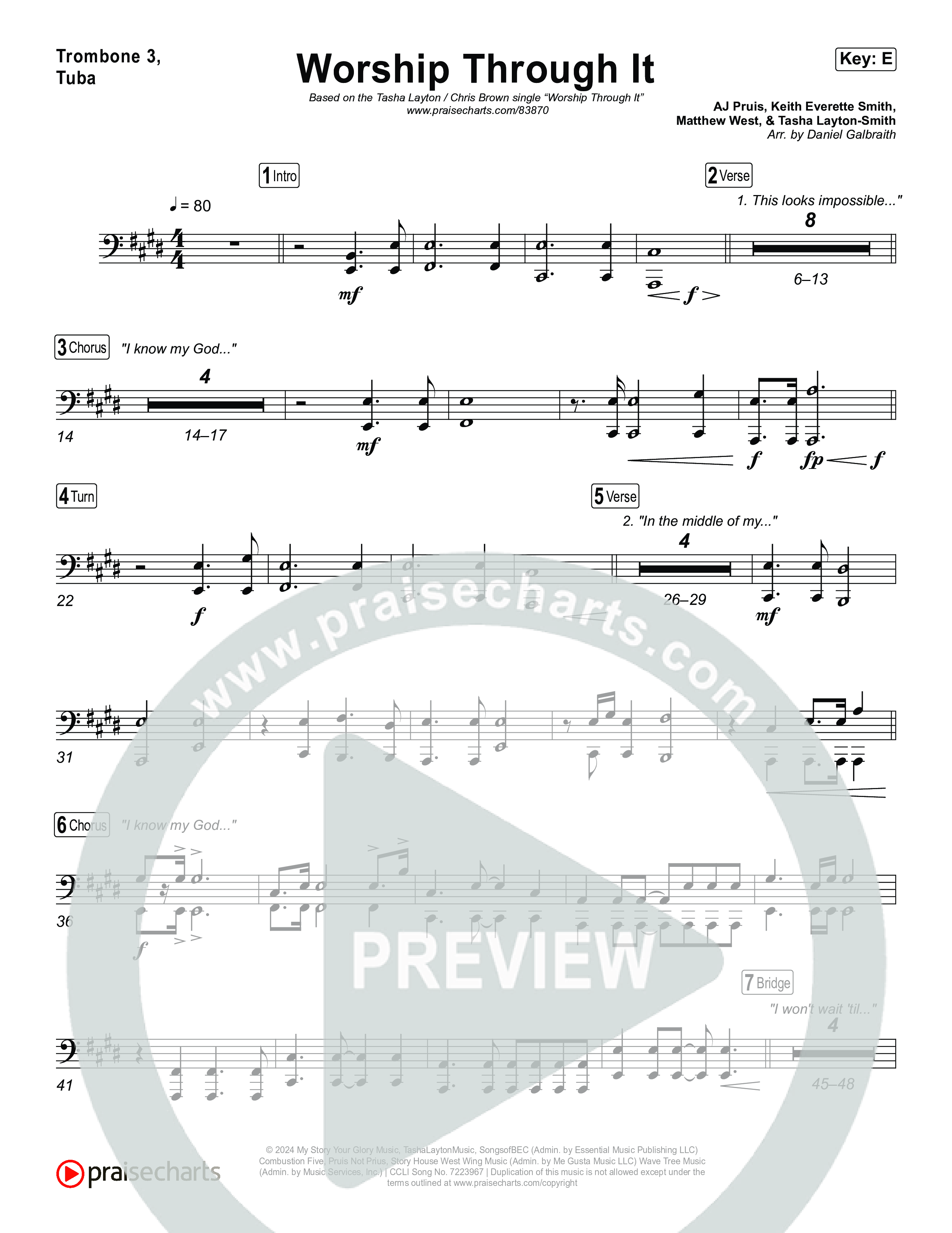 Worship Through It Trombone 1,2 (Tasha Layton / Chris Brown)