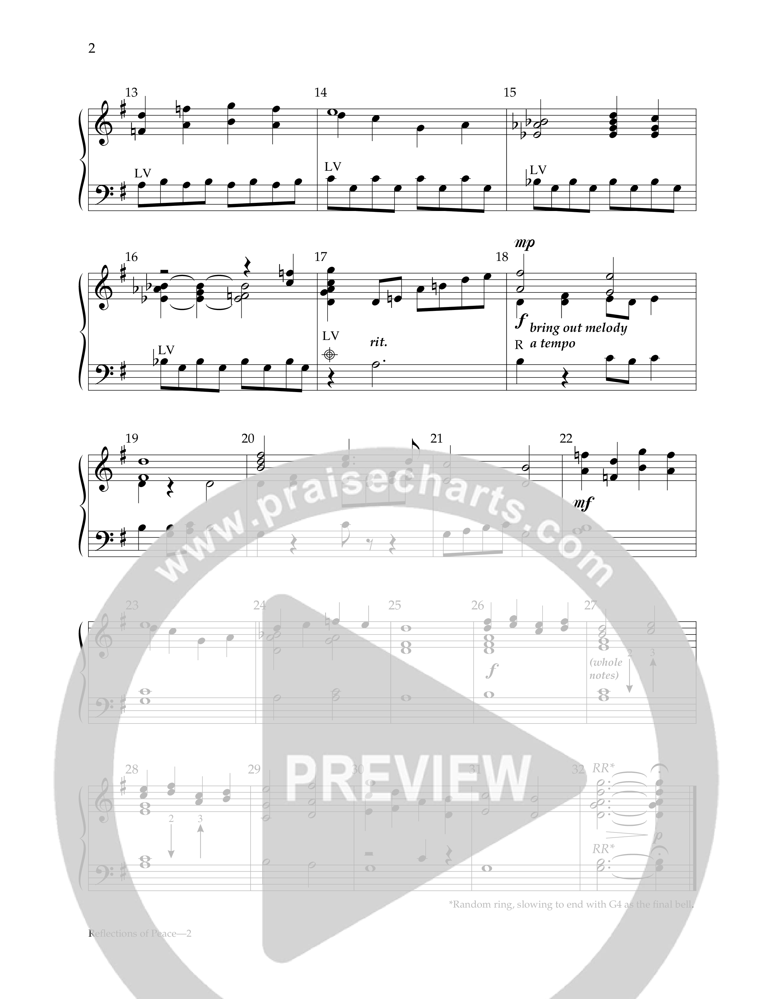 Reflections Of Peace (Handbells) Handbells (Lifeway Worship / Arr. Kevin Raybuck)