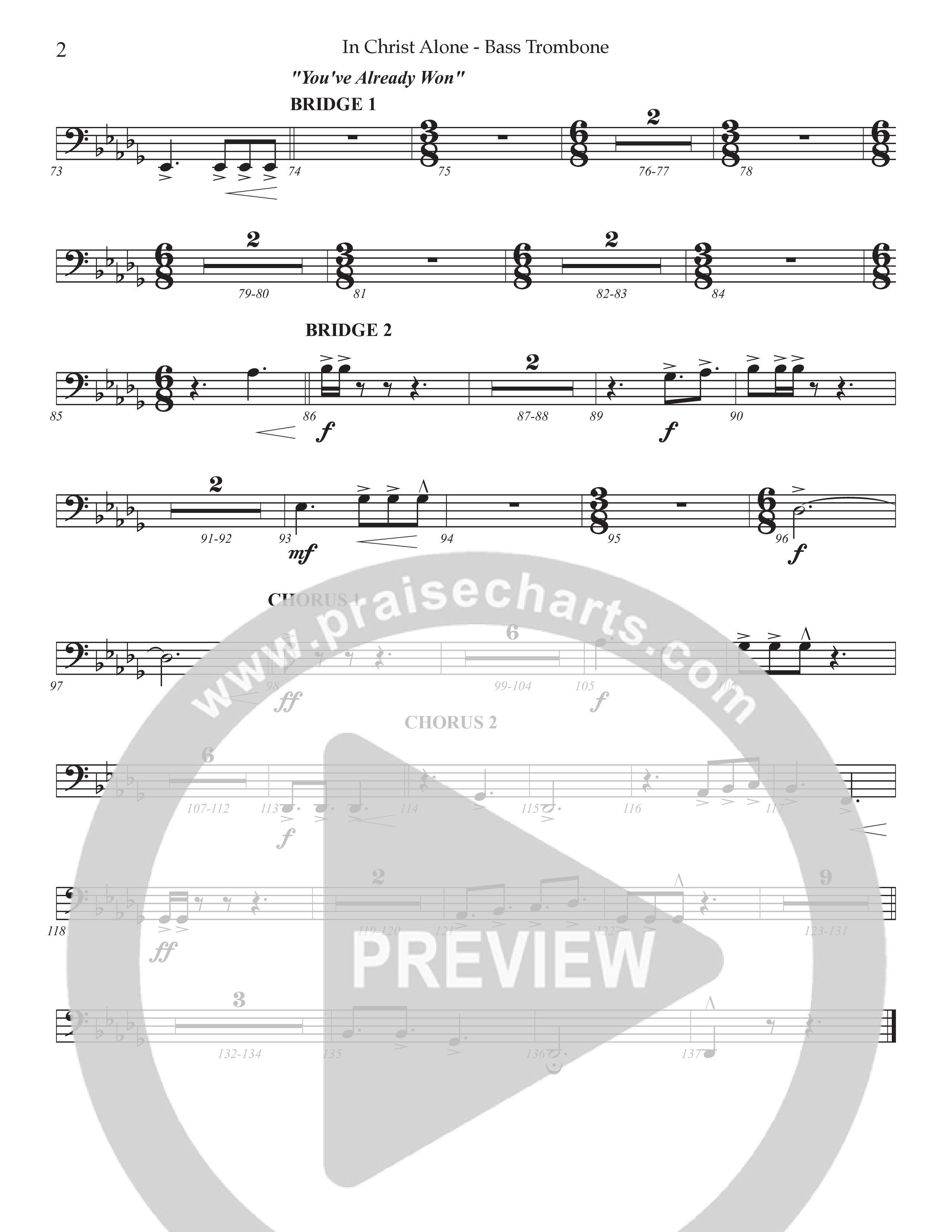 In Christ Alone with You've Already Won (Choral Anthem SATB) Bass Trombone (Prestonwood Choir / Prestonwood Worship / Arr. Jonathan Walker)