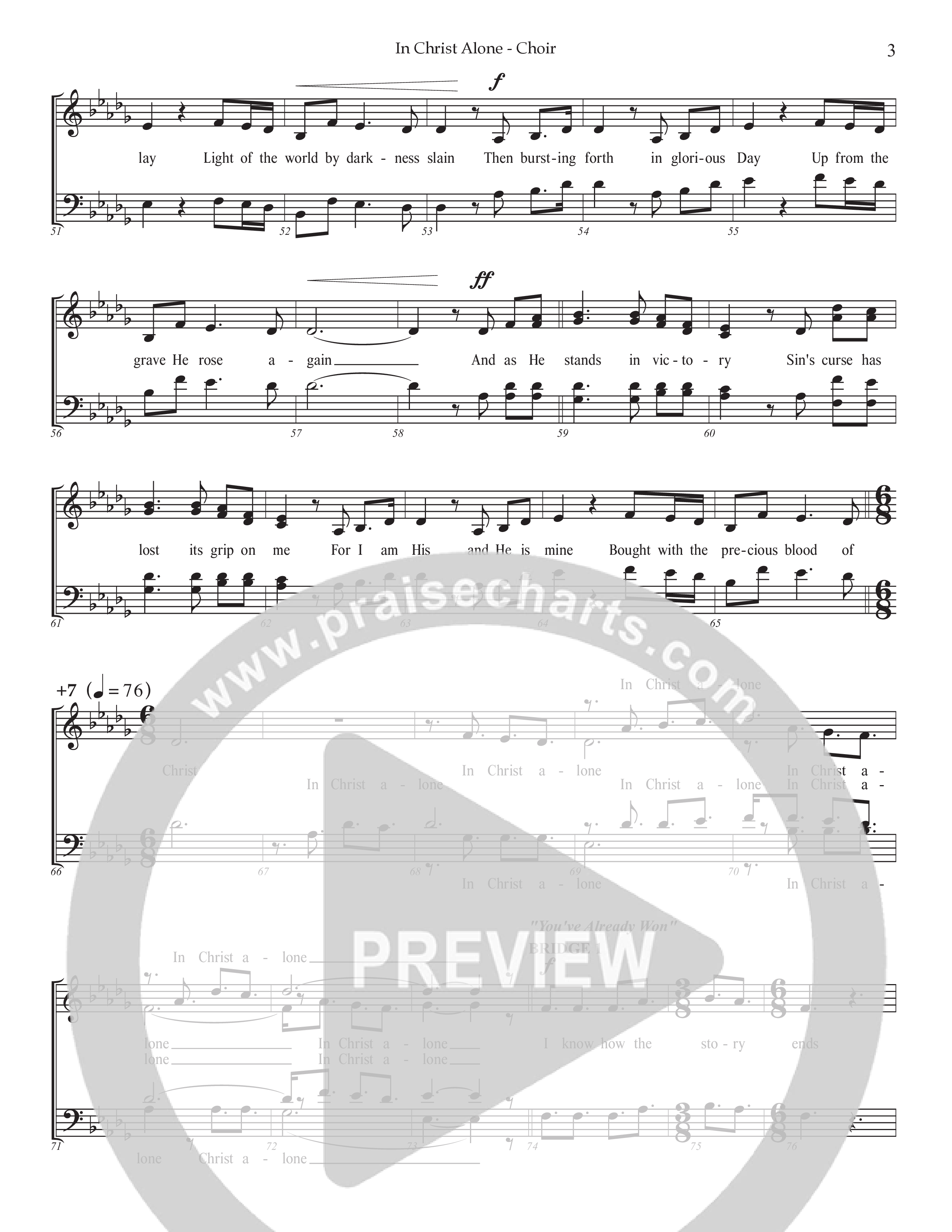 In Christ Alone with You've Already Won (Choral Anthem SATB) Choir Sheet CH (Prestonwood Choir / Prestonwood Worship / Arr. Jonathan Walker)