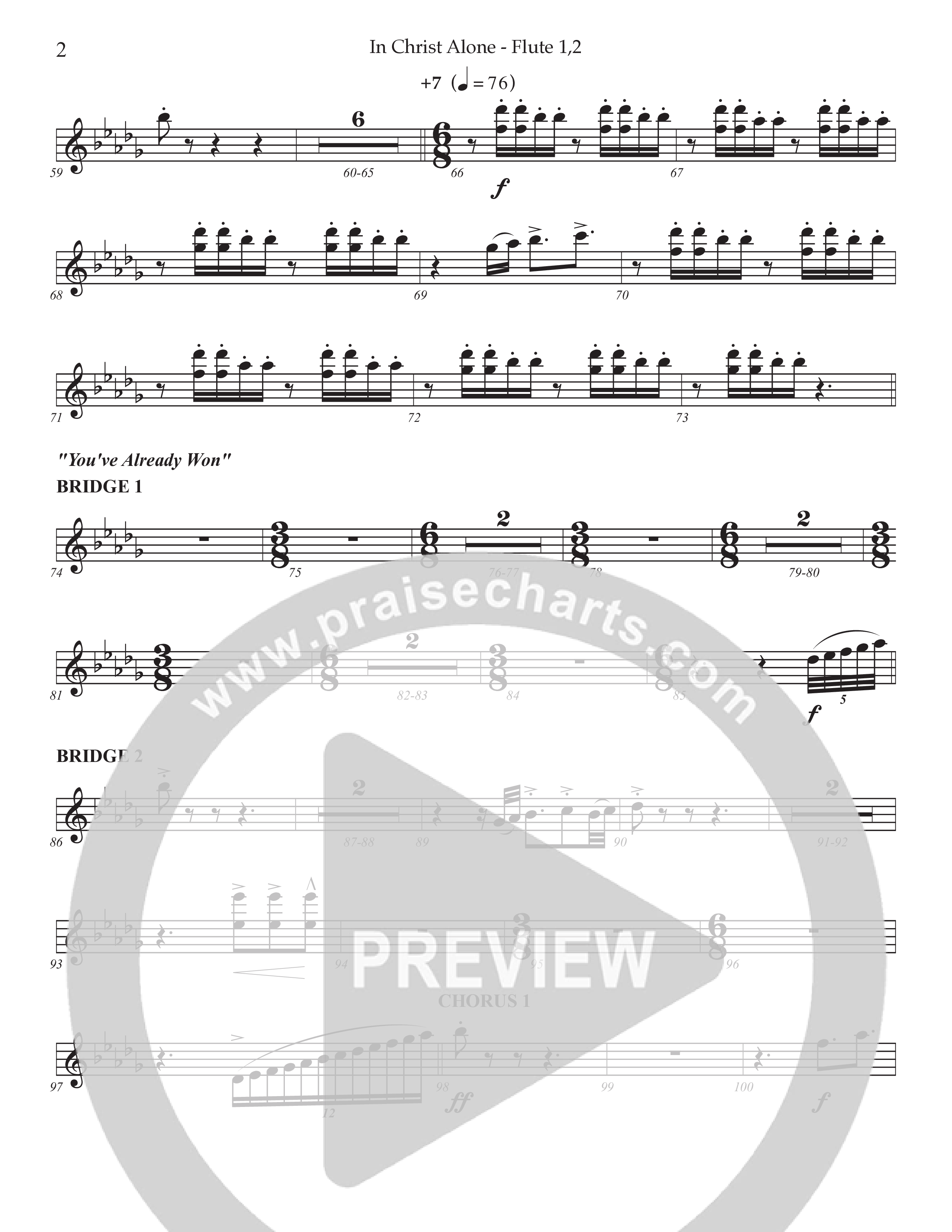 In Christ Alone with You've Already Won (Choral Anthem SATB) Flute 1/2 (Prestonwood Choir / Prestonwood Worship / Arr. Jonathan Walker)