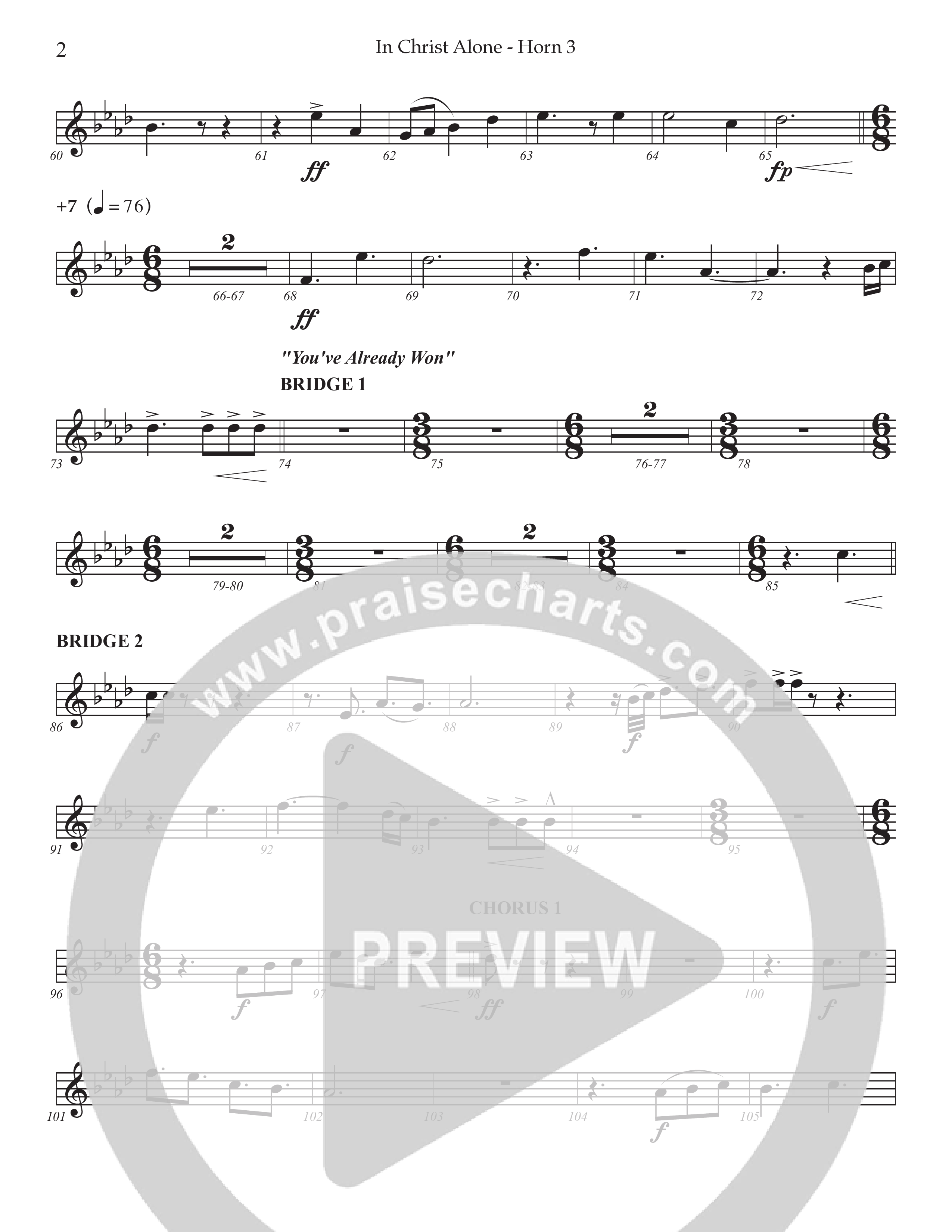 In Christ Alone with You've Already Won (Choral Anthem SATB) French Horn 3 (Prestonwood Choir / Prestonwood Worship / Arr. Jonathan Walker)