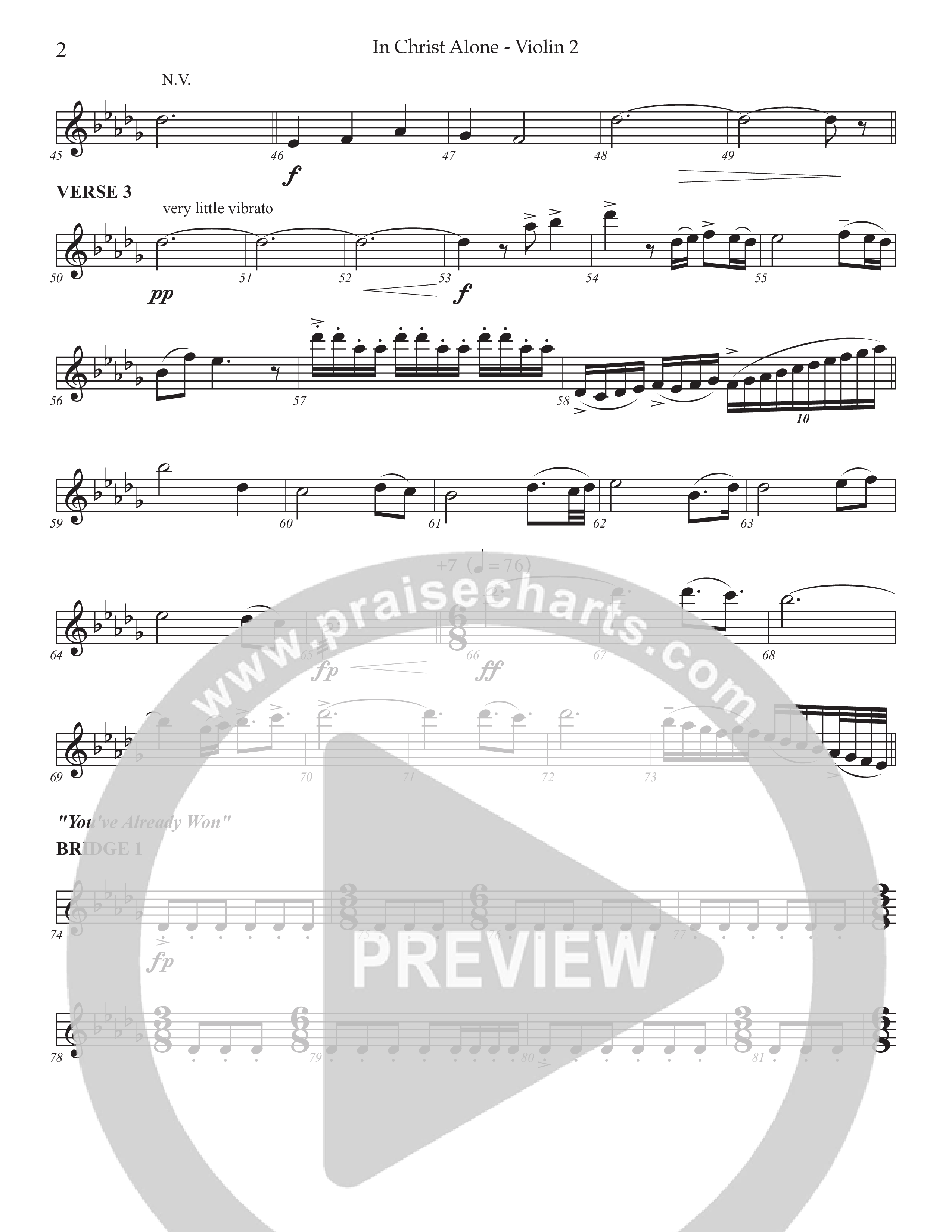 In Christ Alone with You've Already Won (Choral Anthem SATB) Violin 2 (Prestonwood Choir / Prestonwood Worship / Arr. Jonathan Walker)