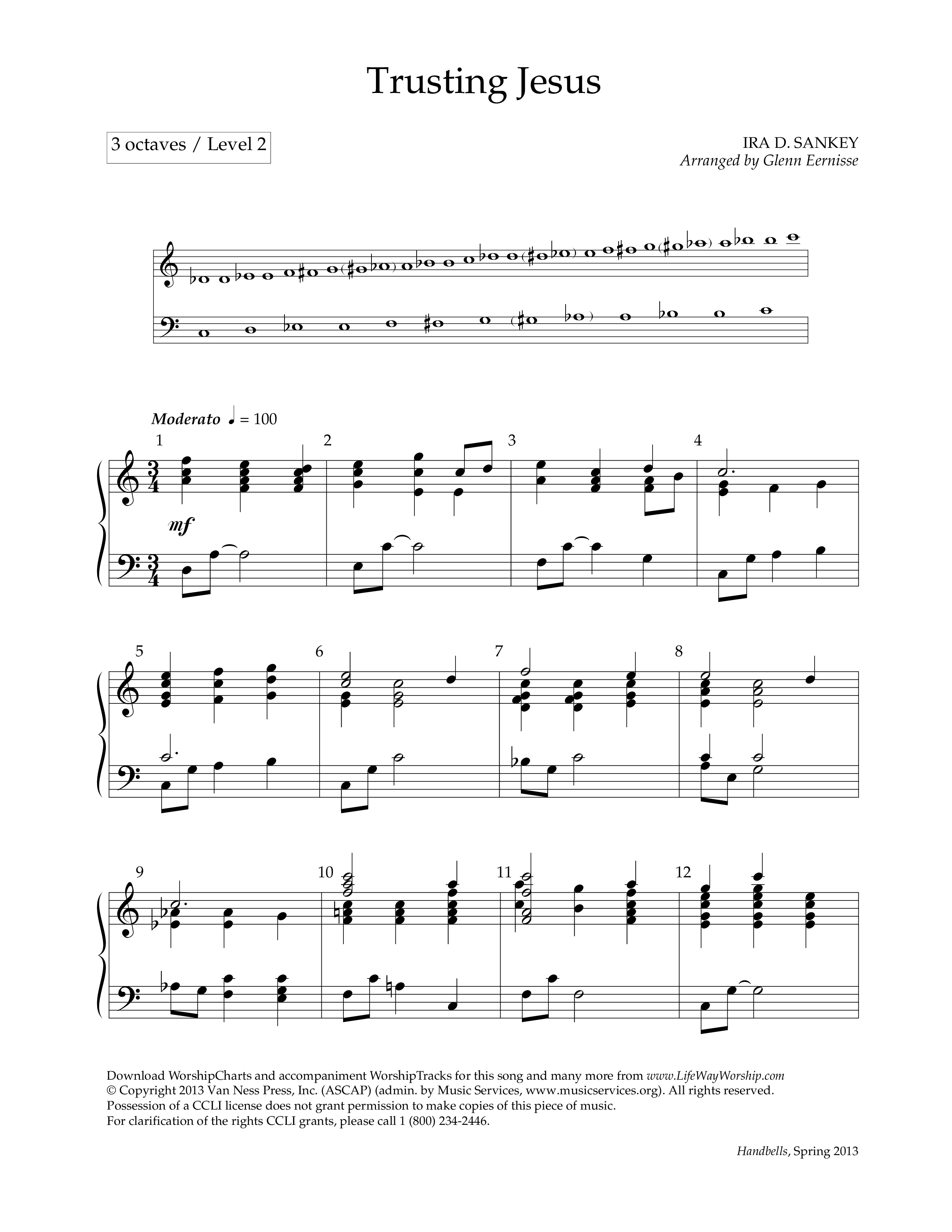 Trusting Jesus (Handbells) Handbells (Lifeway Worship / Arr. Glenn Eernisse)