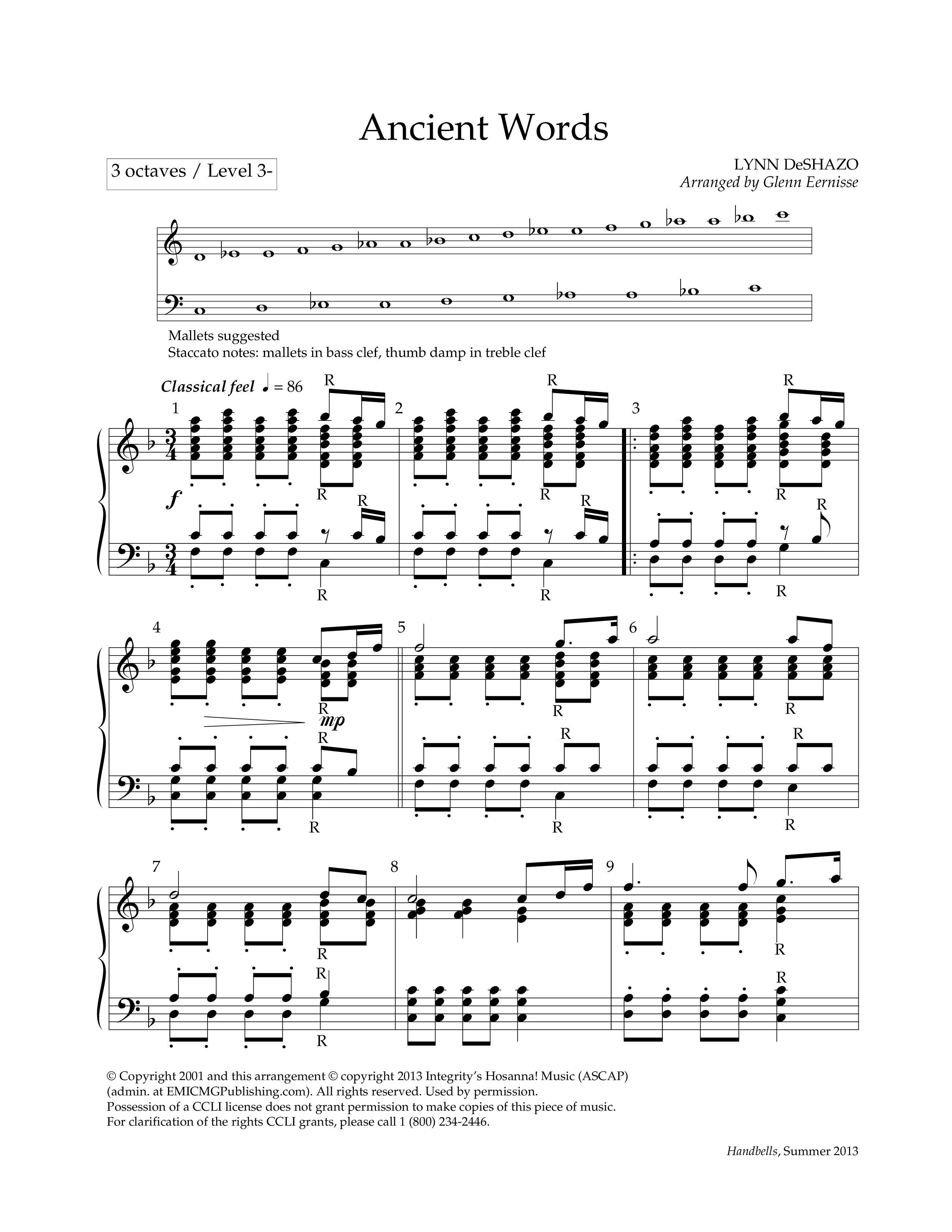 Ancient Words (Handbells) Handbells (Lifeway Worship / Arr. Glenn Eernisse)