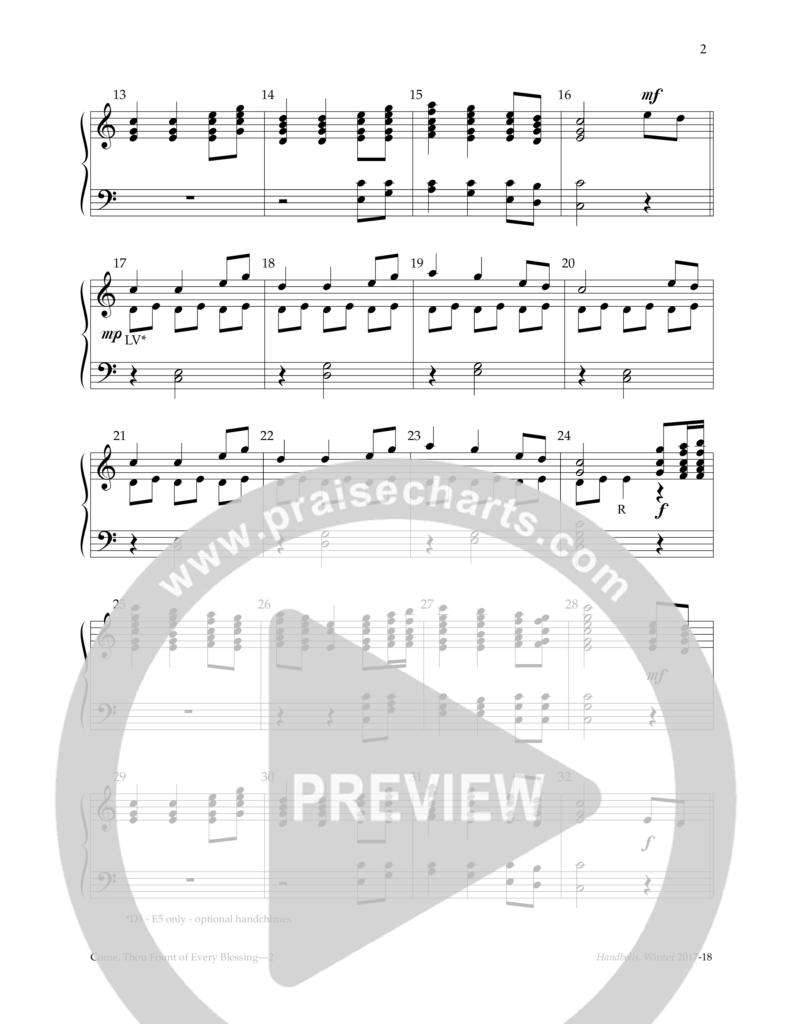 Come, Thou Fount Of Every Blessing Handbells (Lifeway Worship / Arr. James Roberts)