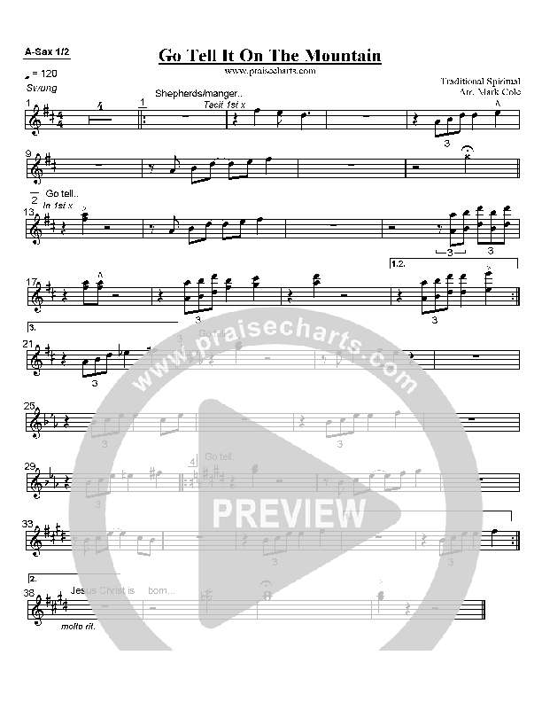 Go Tell It On the Mountain Alto Sax 1/2 (Mark Cole)