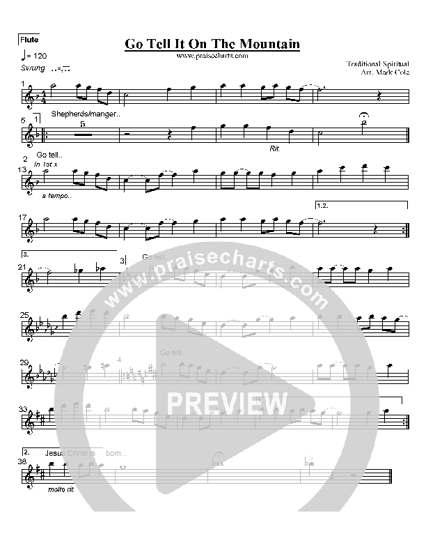 Go Tell It On the Mountain Flute (Mark Cole)