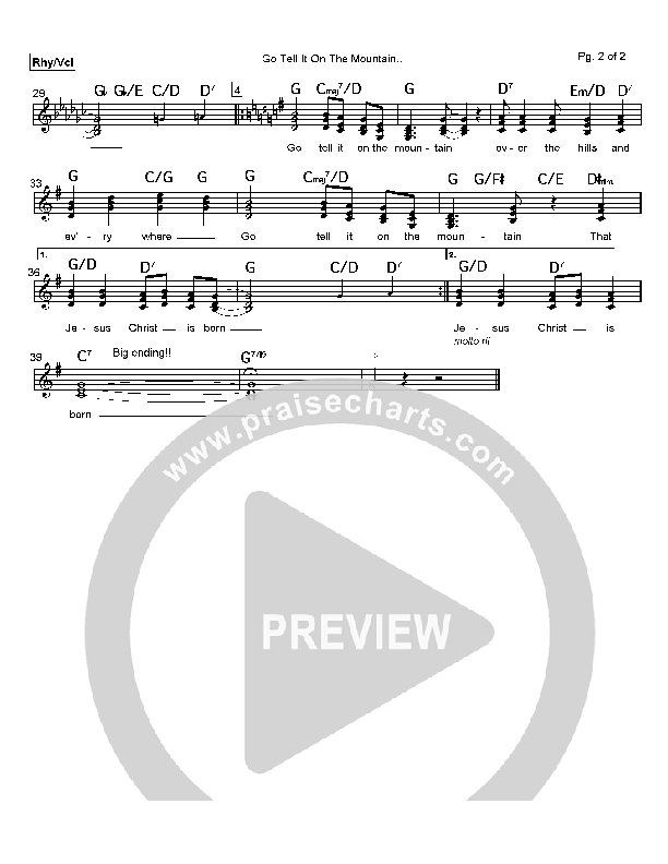 Go Tell It On the Mountain Praise Band (Mark Cole)