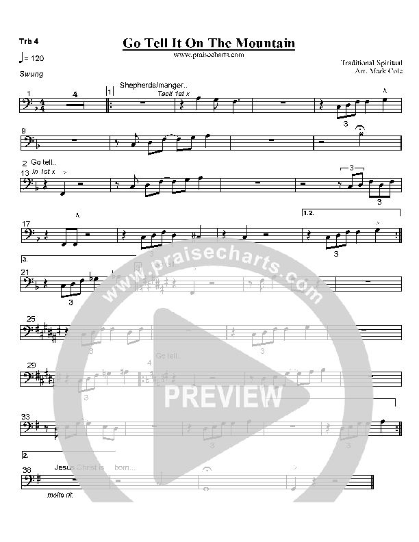 Go Tell It On the Mountain Trombone 4 (Mark Cole)