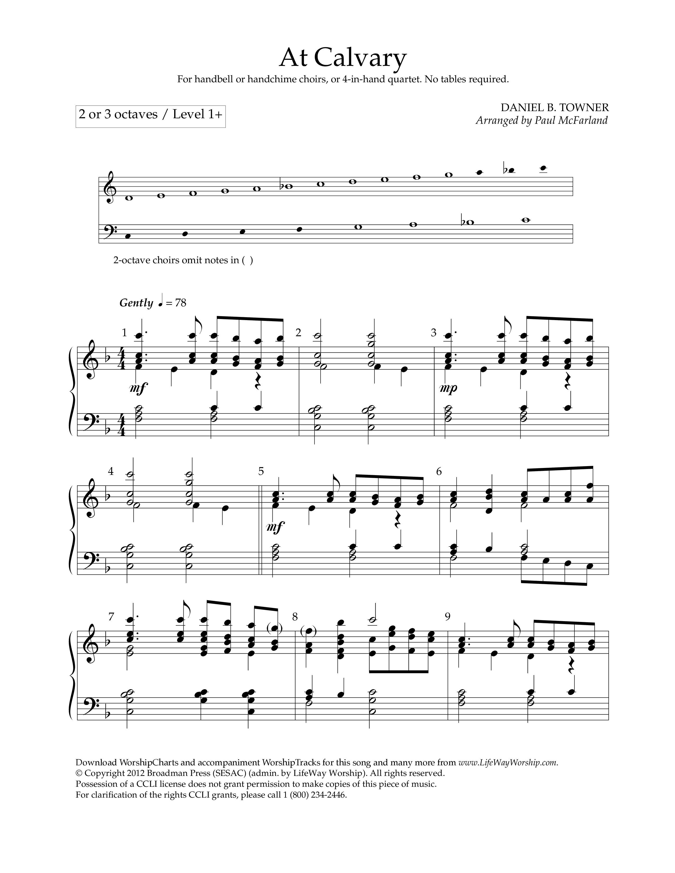 At Calvary (Handbells) Handbells (Lifeway Worship / Arr. Paul McFarland)