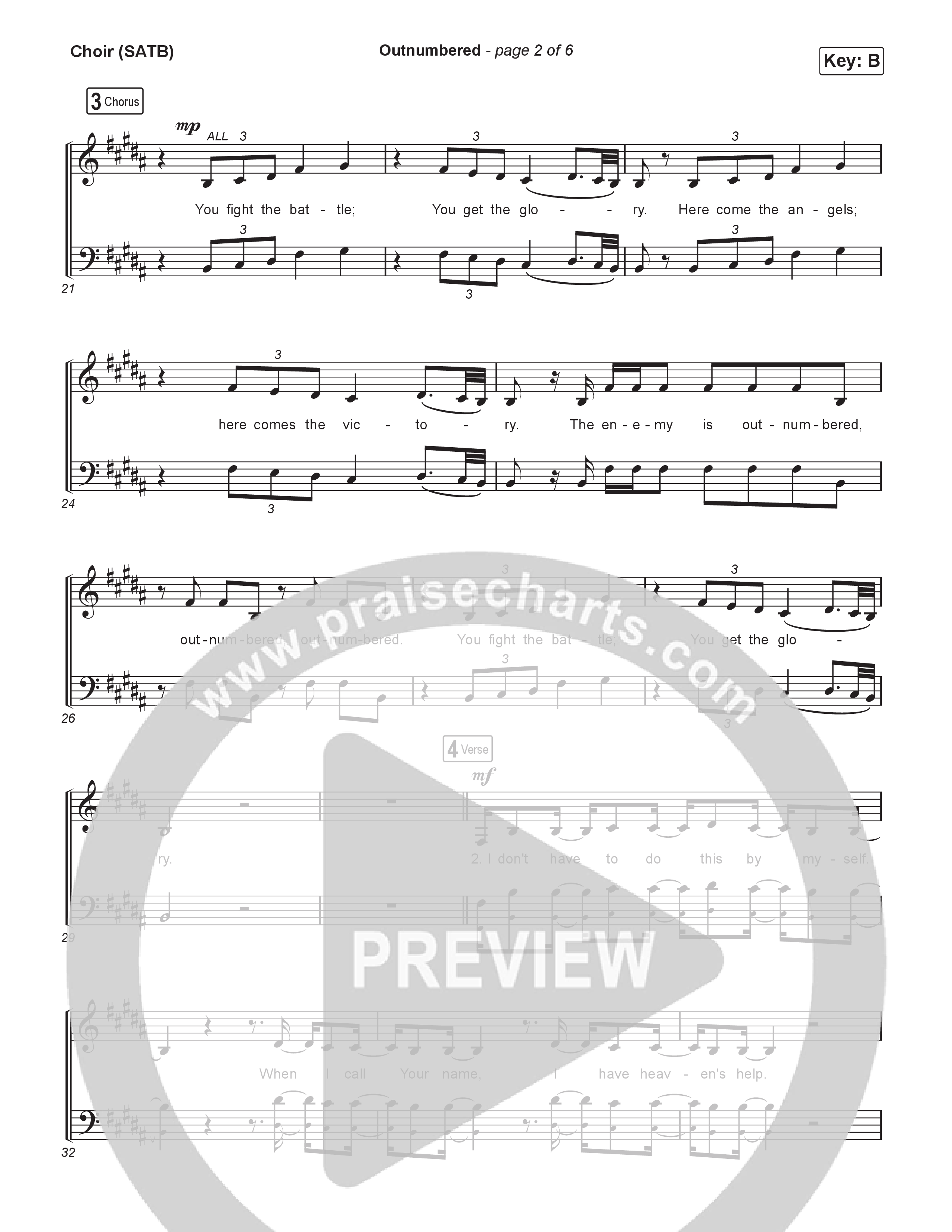 Outnumbered Choir Sheet (SATB) (Lakewood Music / Tauren Wells)