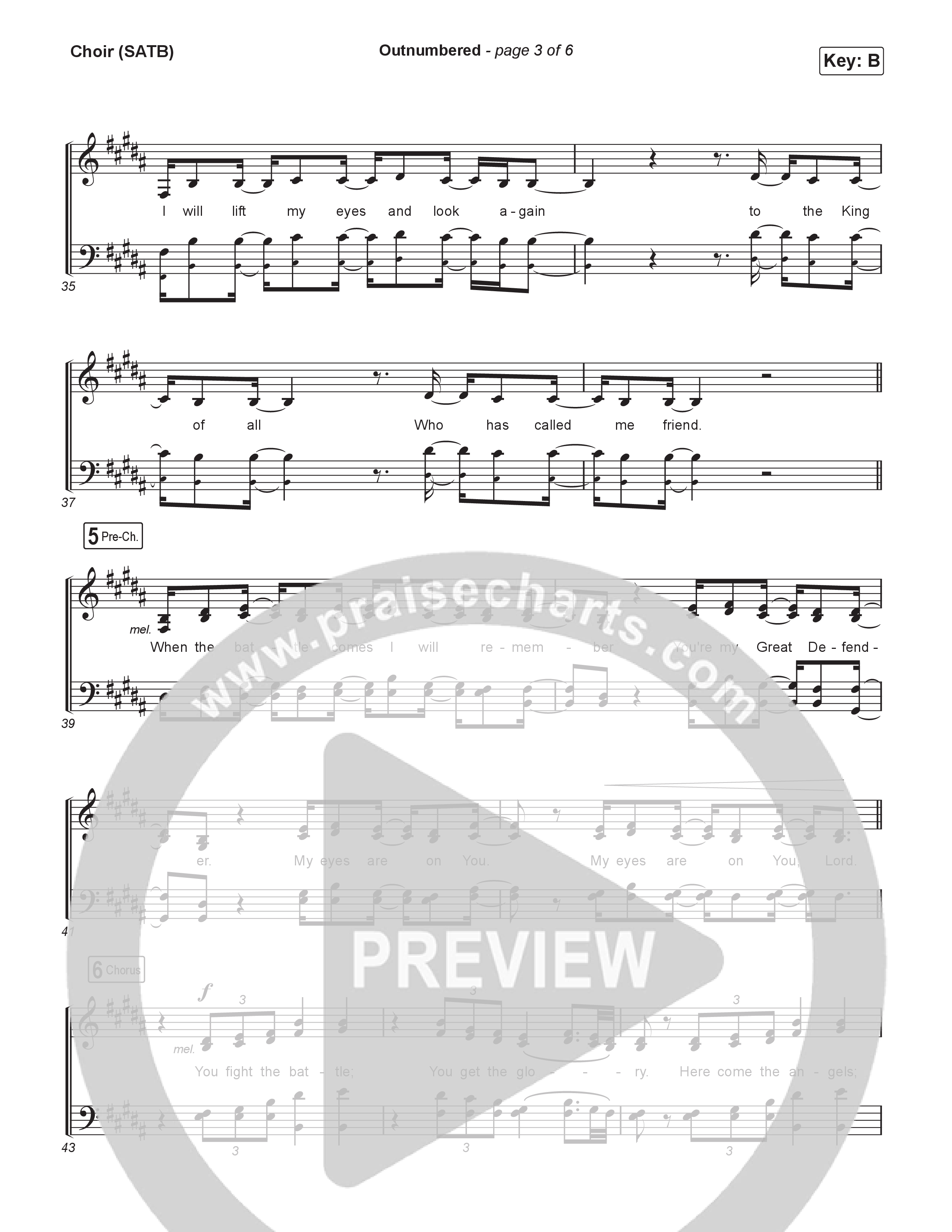 Outnumbered Choir Sheet (SATB) (Lakewood Music / Tauren Wells)