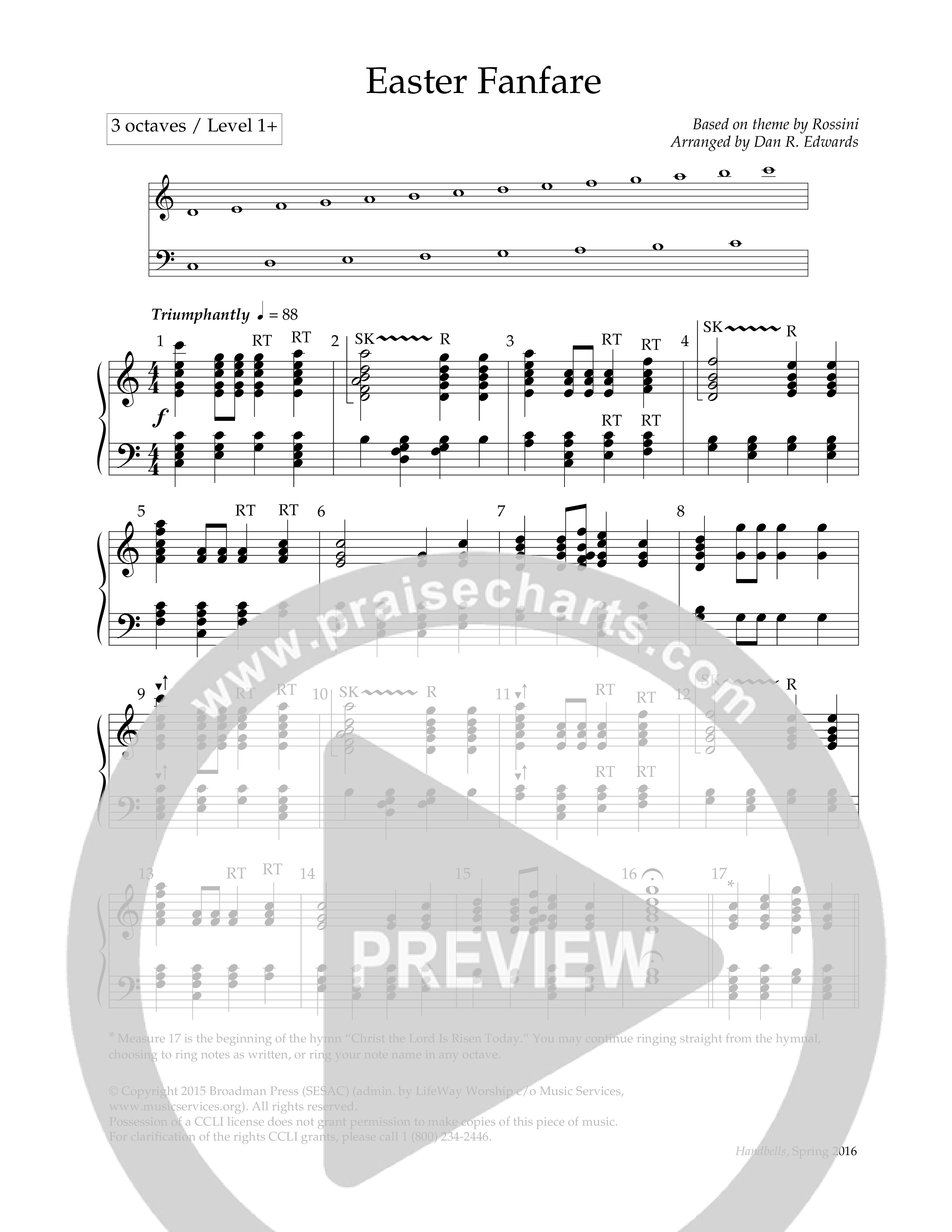 Easter Fanfare (Handbells) Handbells (Lifeway Worship / Arr. Dan R. Edwards)