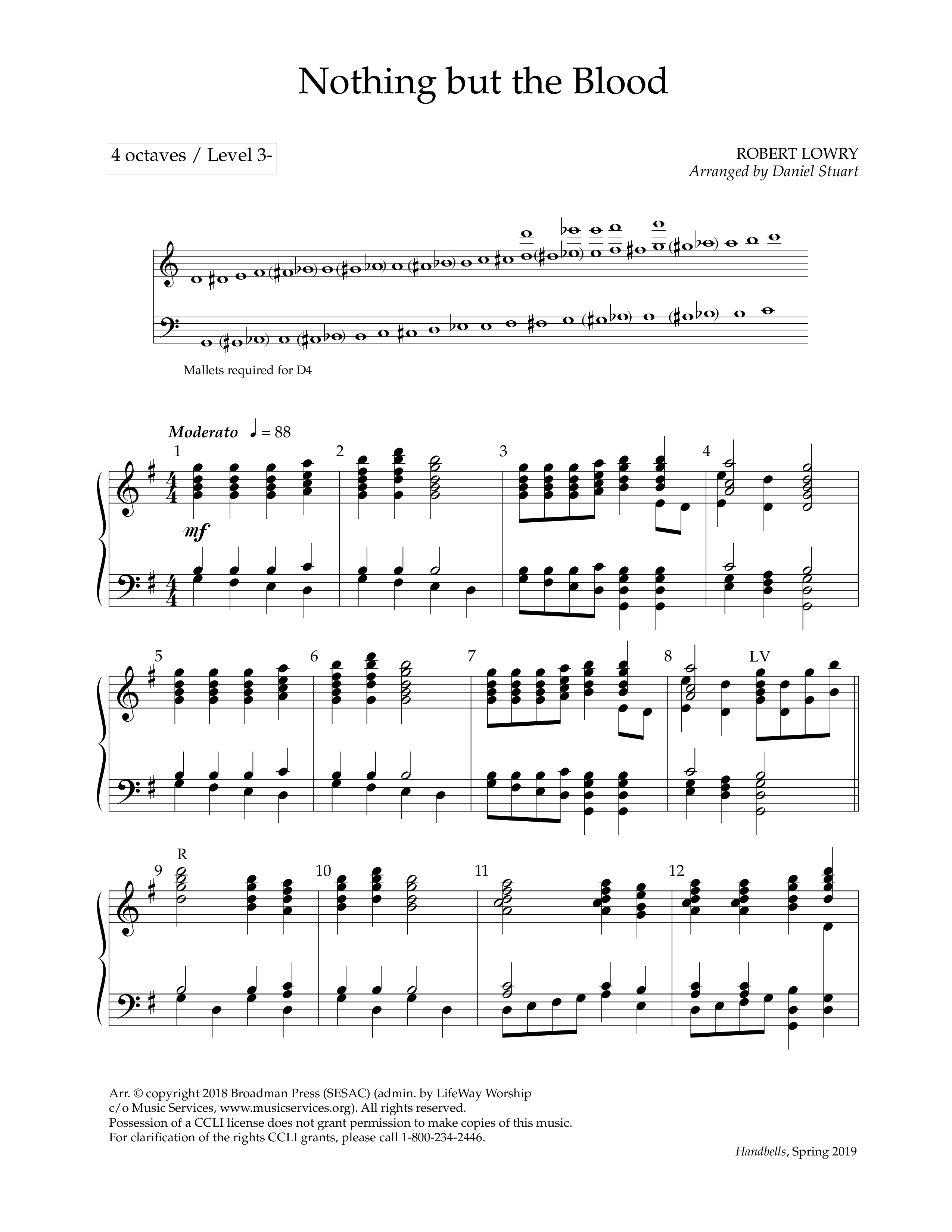 Nothing But The Blood (Handbells) Handbells (Lifeway Worship / Arr. Daniel Stuart)