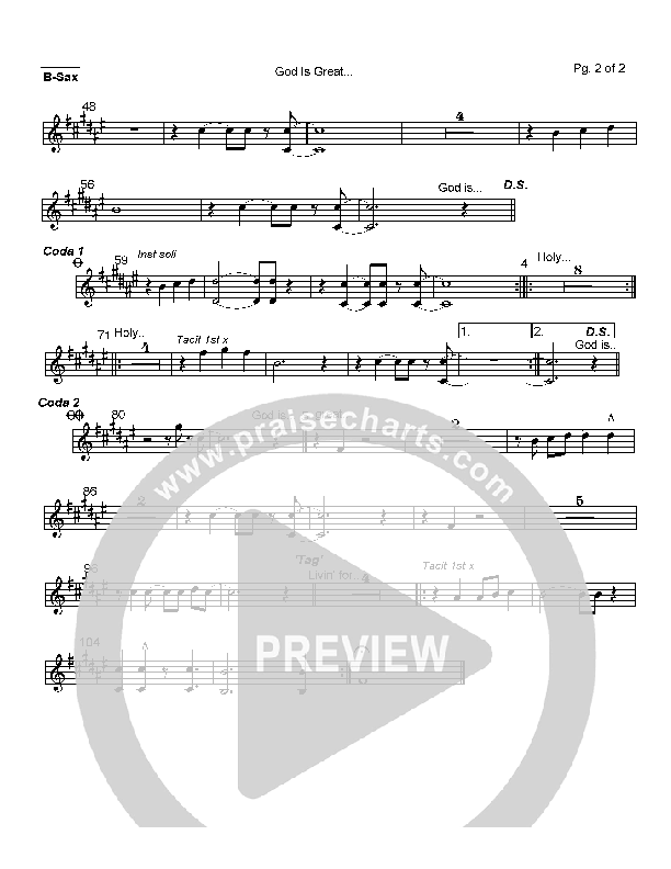 God Is Great Bari Sax (Hillsong Worship)