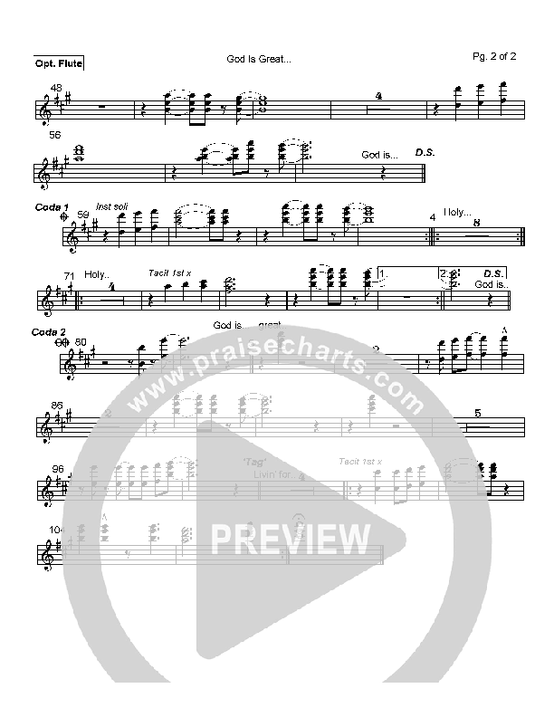 God Is Great Flute (Hillsong Worship)