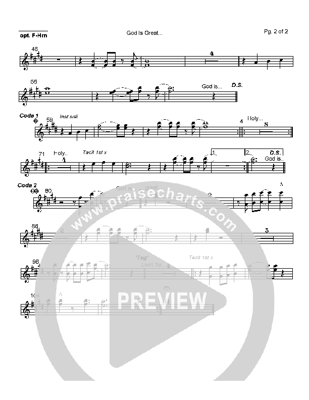 God Is Great French Horn (Hillsong Worship)