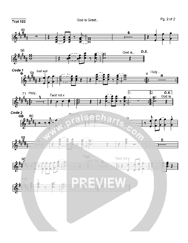 God Is Great Trumpet 1/2/3 (Hillsong Worship)