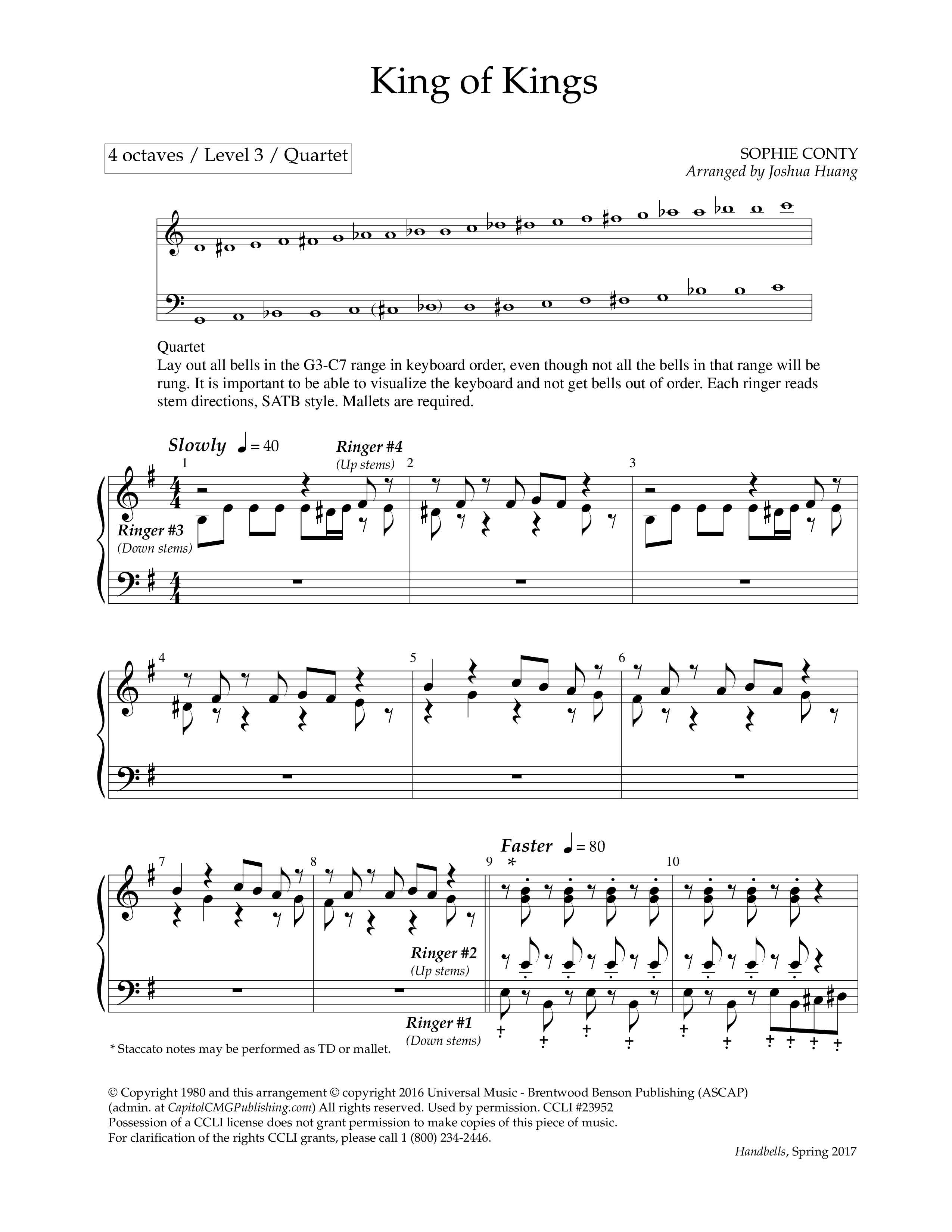 King Of Kings (Handbells) Handbells (Lifeway Worship / Arr. Joshua Huang)