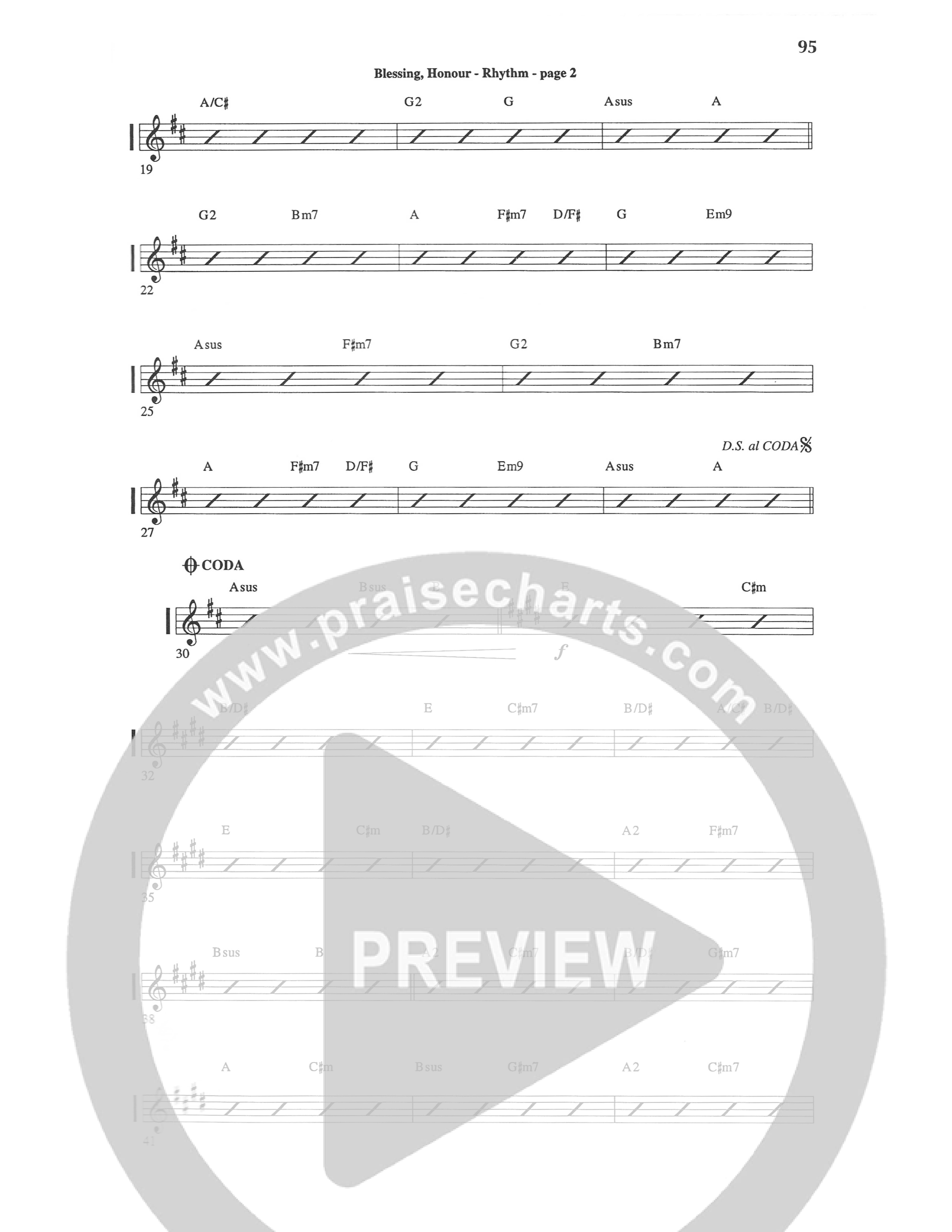 Blessing Honour Rhythm Chart (Geoff Bullock)