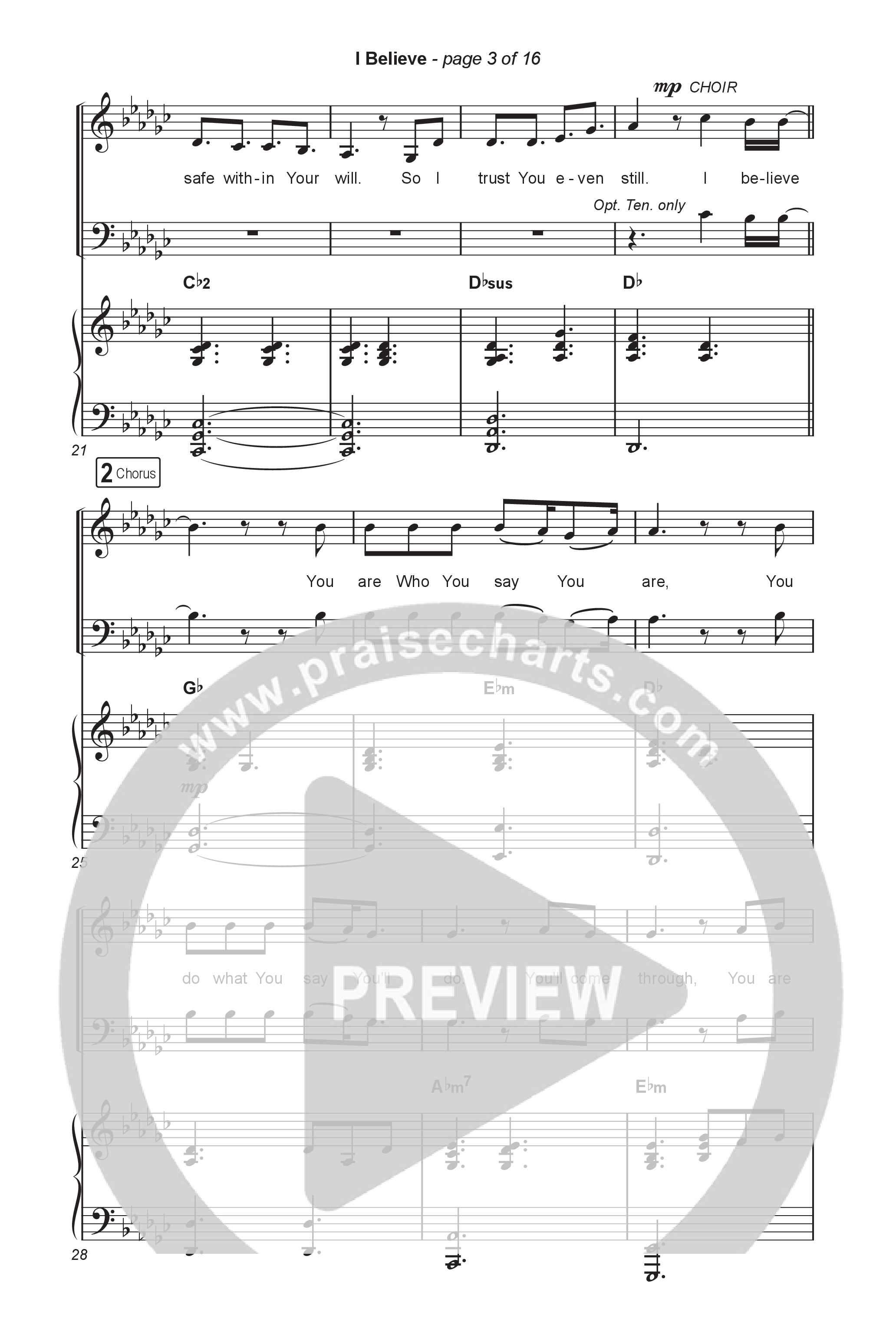 I Believe (Choral Anthem SATB) Octavo (SATB & Pno) (Charity Gayle / Arr. Luke Gambill)