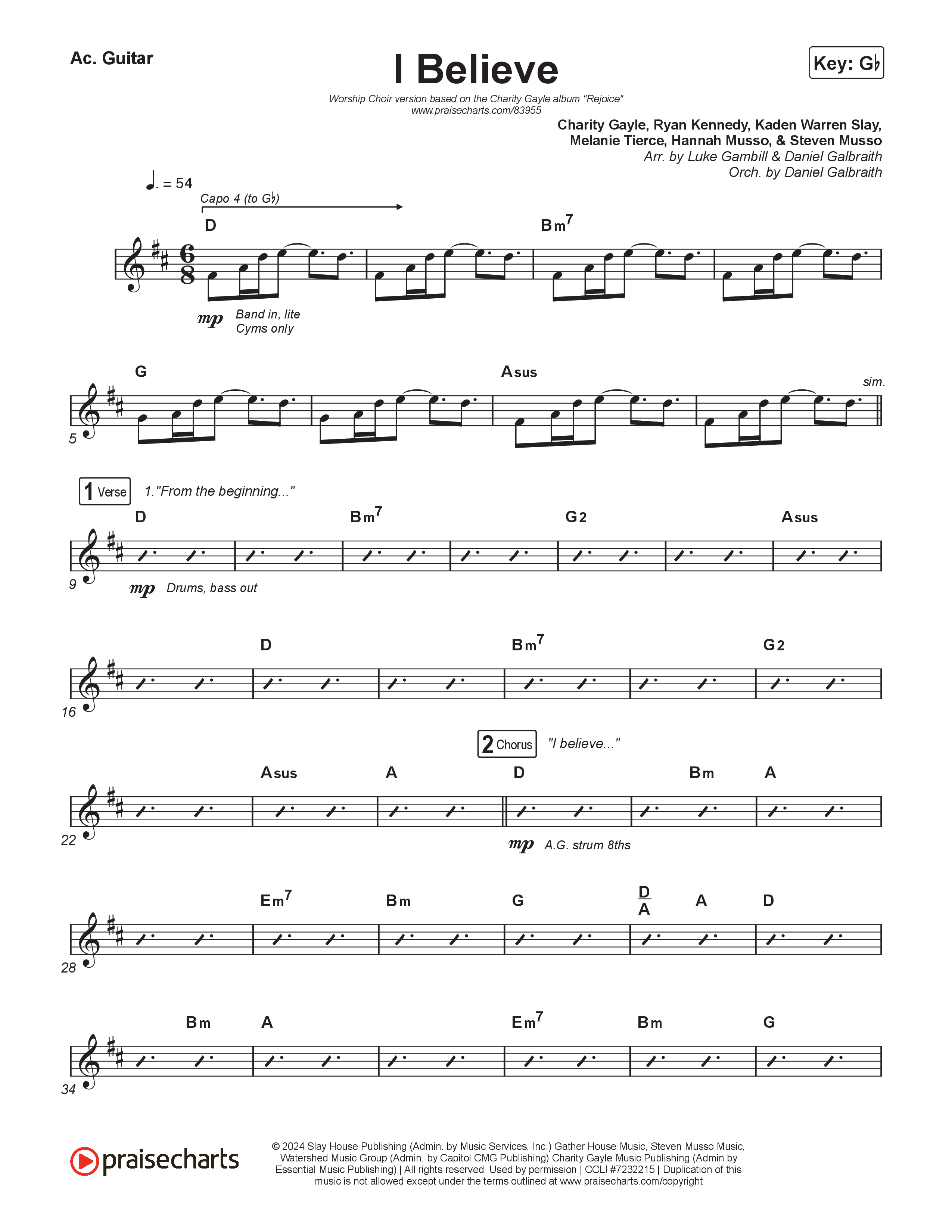 I Believe (Worship Choir/SAB) Acoustic Guitar (Charity Gayle / Arr. Luke Gambill)