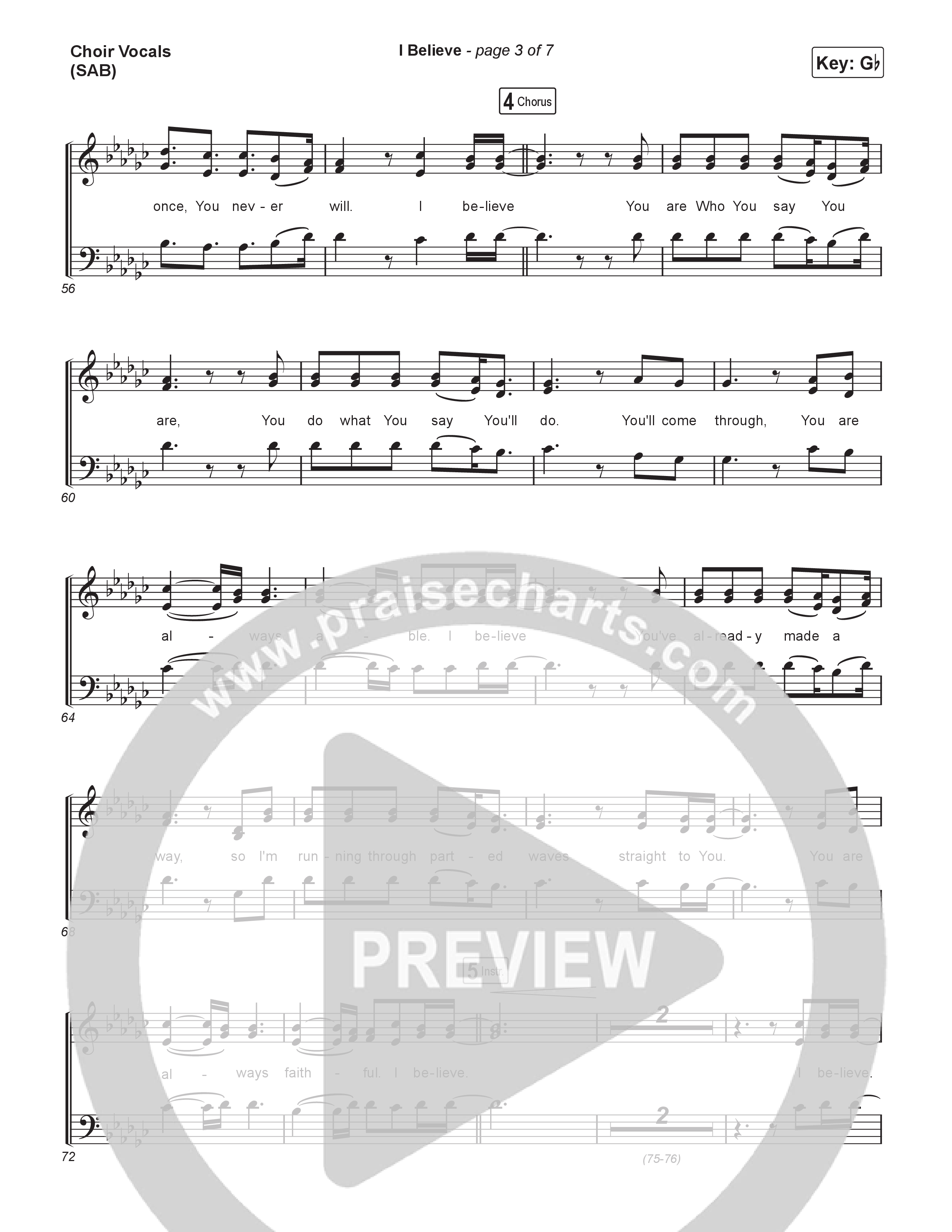 I Believe (Worship Choir/SAB) Choir Sheet (SAB) (Charity Gayle / Arr. Luke Gambill)